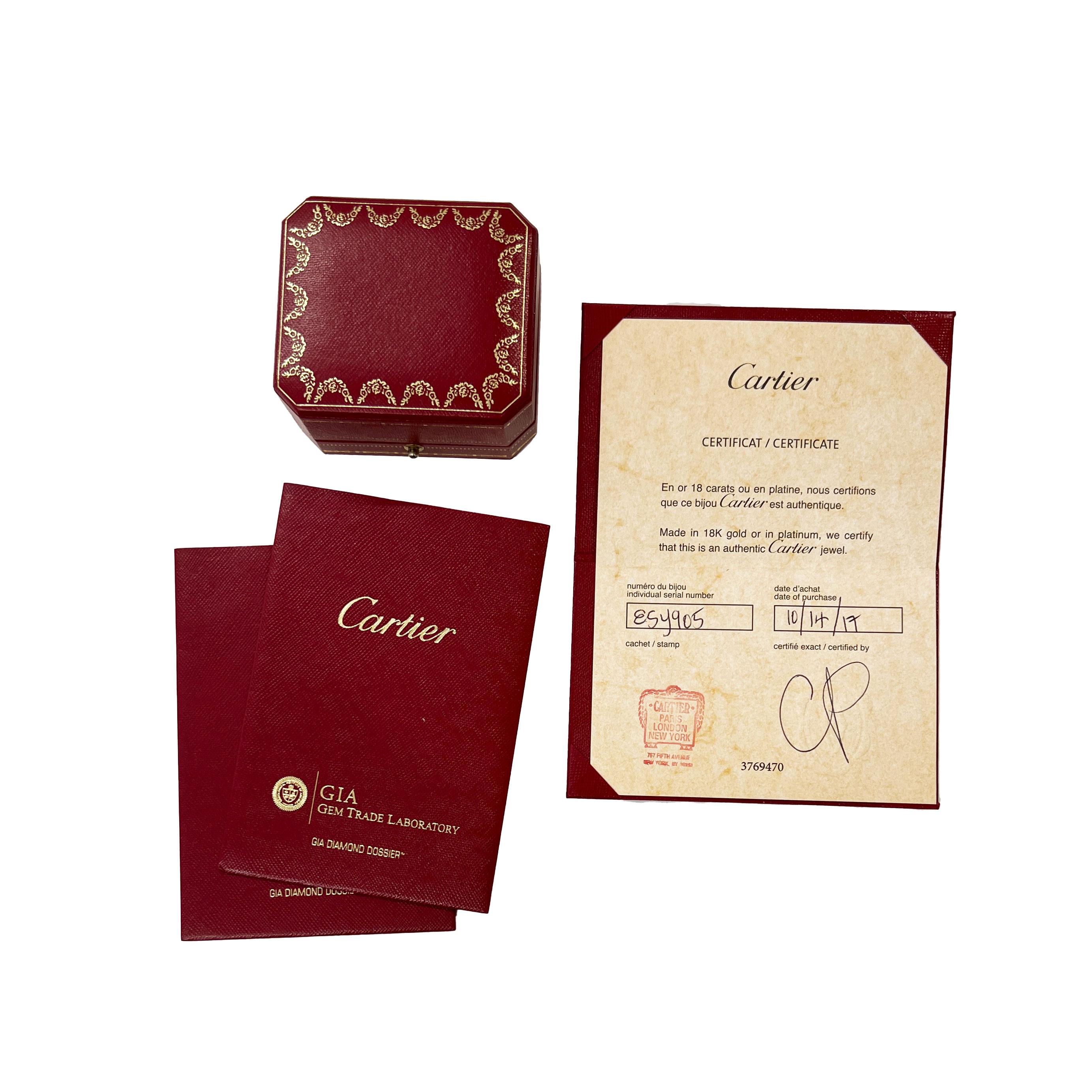 Women's Cartier 1895 Diamond Solitaire Earring, .46 Ctw. H VS1