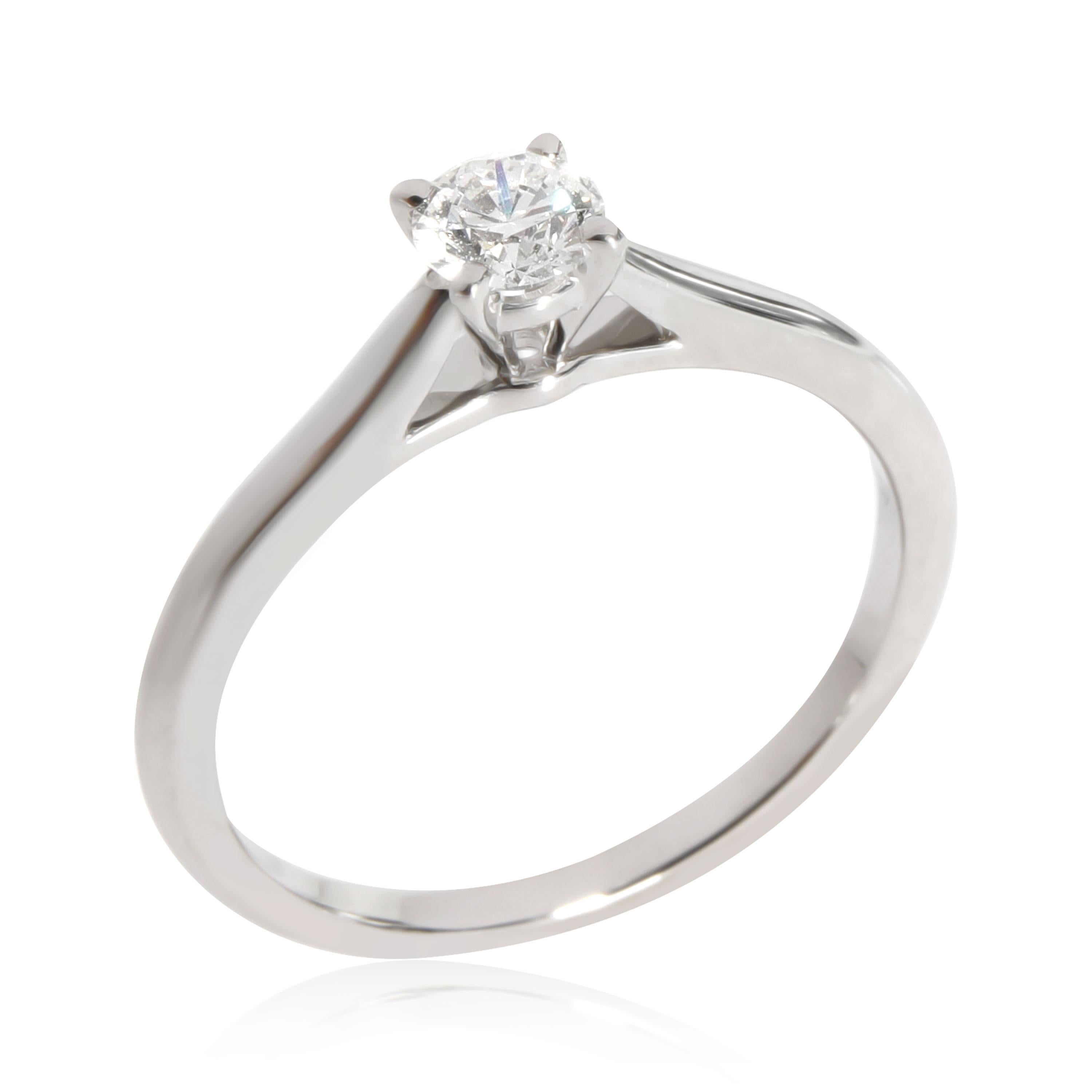Round Cut Cartier 1895 Diamond Solitaire Engagement Ring in Platinum E IF 0.25 CTW