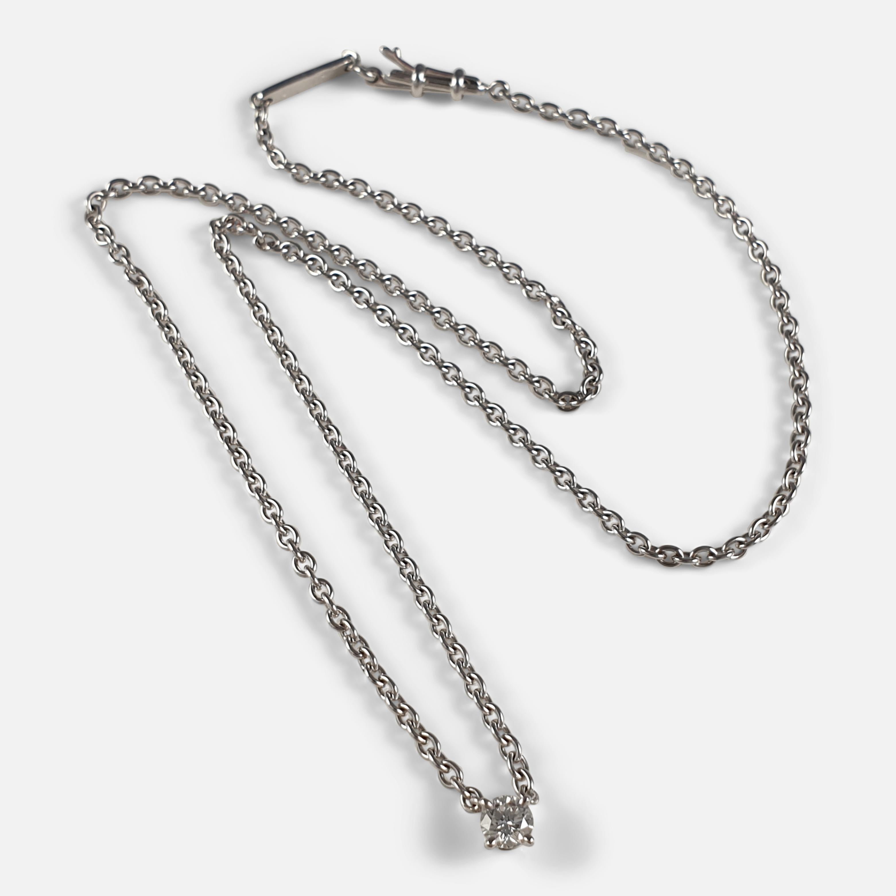Round Cut Cartier 1895 Diamond Solitaire Necklace