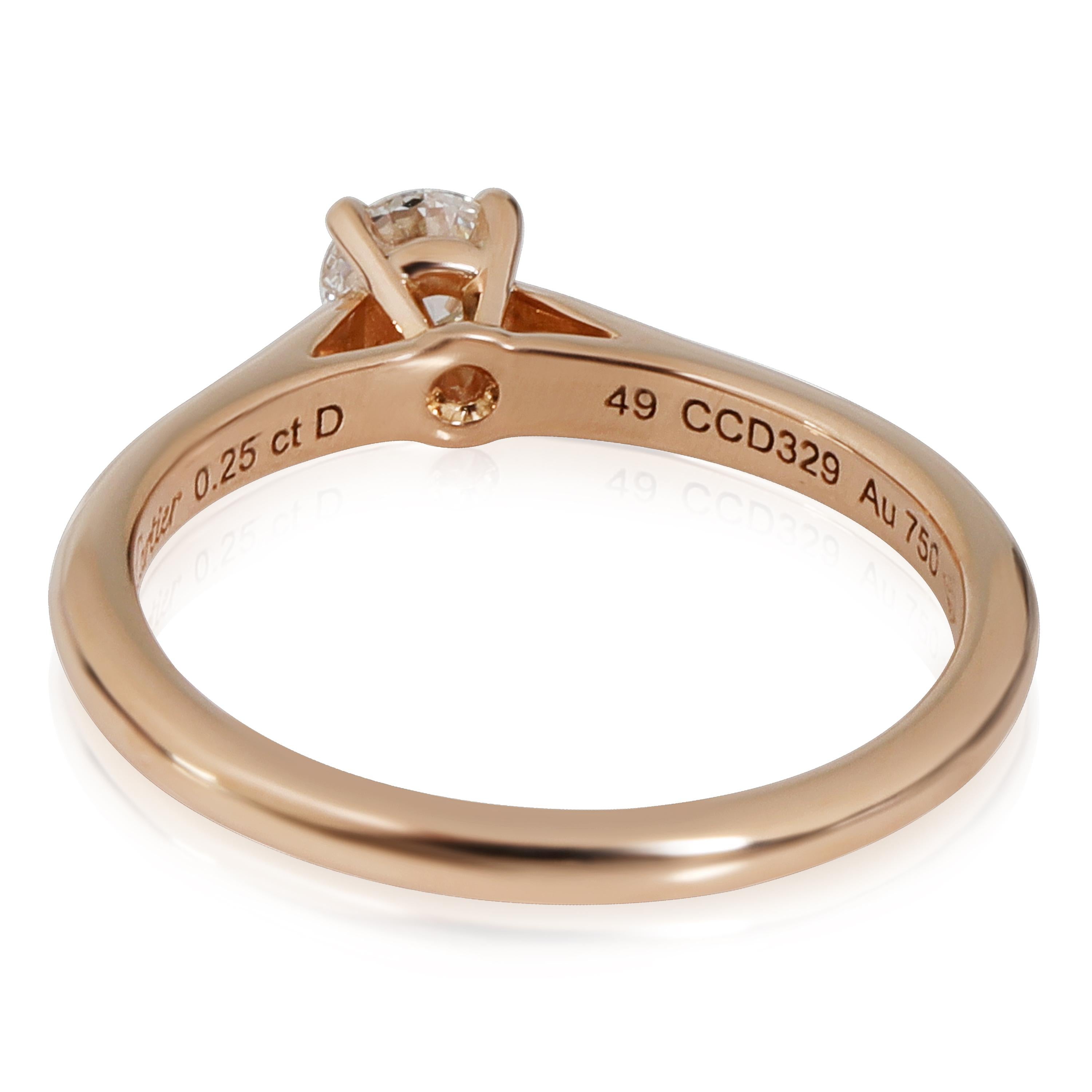 Cartier 1895 Diamant Solitär-Ring aus 18 Karat Roségold D VVS1 0,25 Karat Diamant Damen