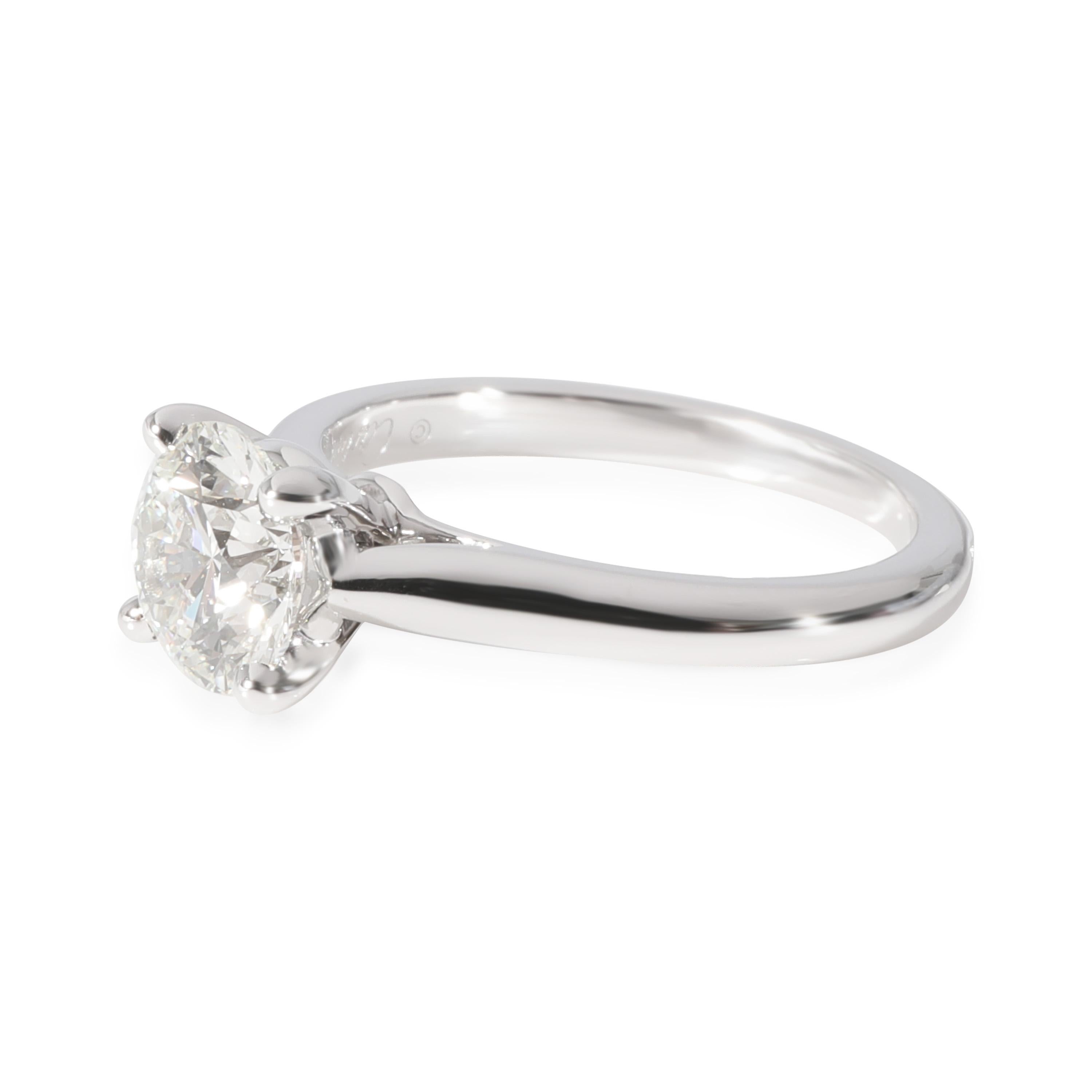 Round Cut Cartier 1895 Diamond Solitaire Ring in Platinum G VS1 1.20 CTW