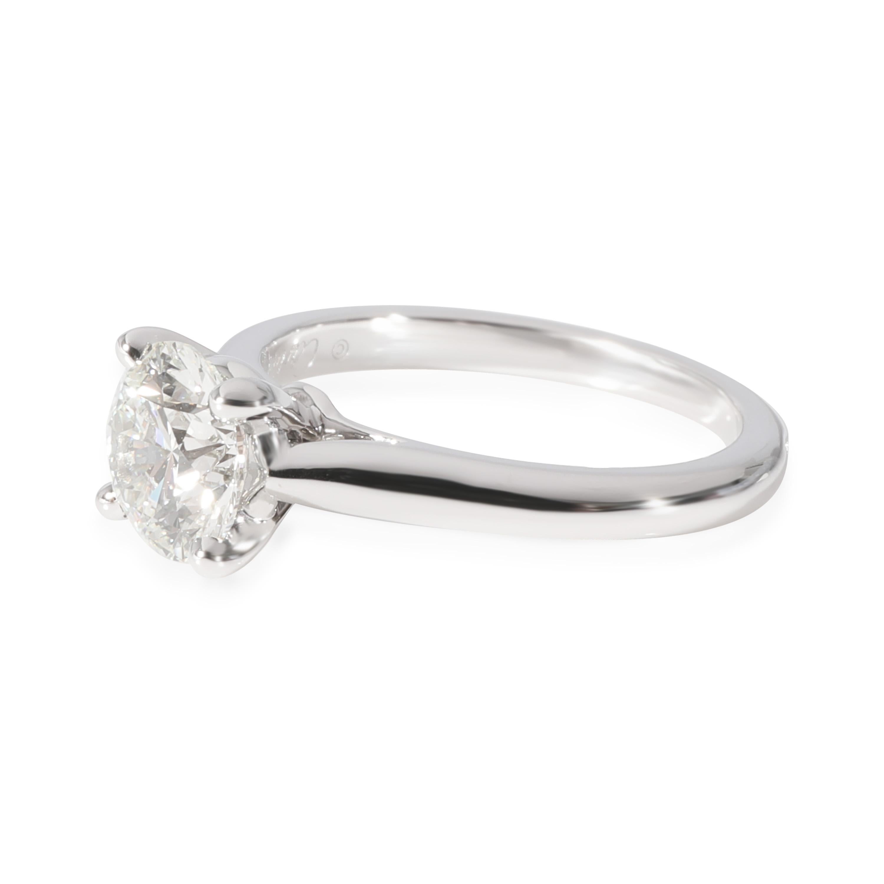 Round Cut Cartier 1895 Diamond Solitaire Ring in Platinum G VS1 1.20 CTW