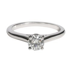 Cartier 1895 Diamond Solitaire Ring in Platinum GIA Certified G VVS2 0.38 CTW