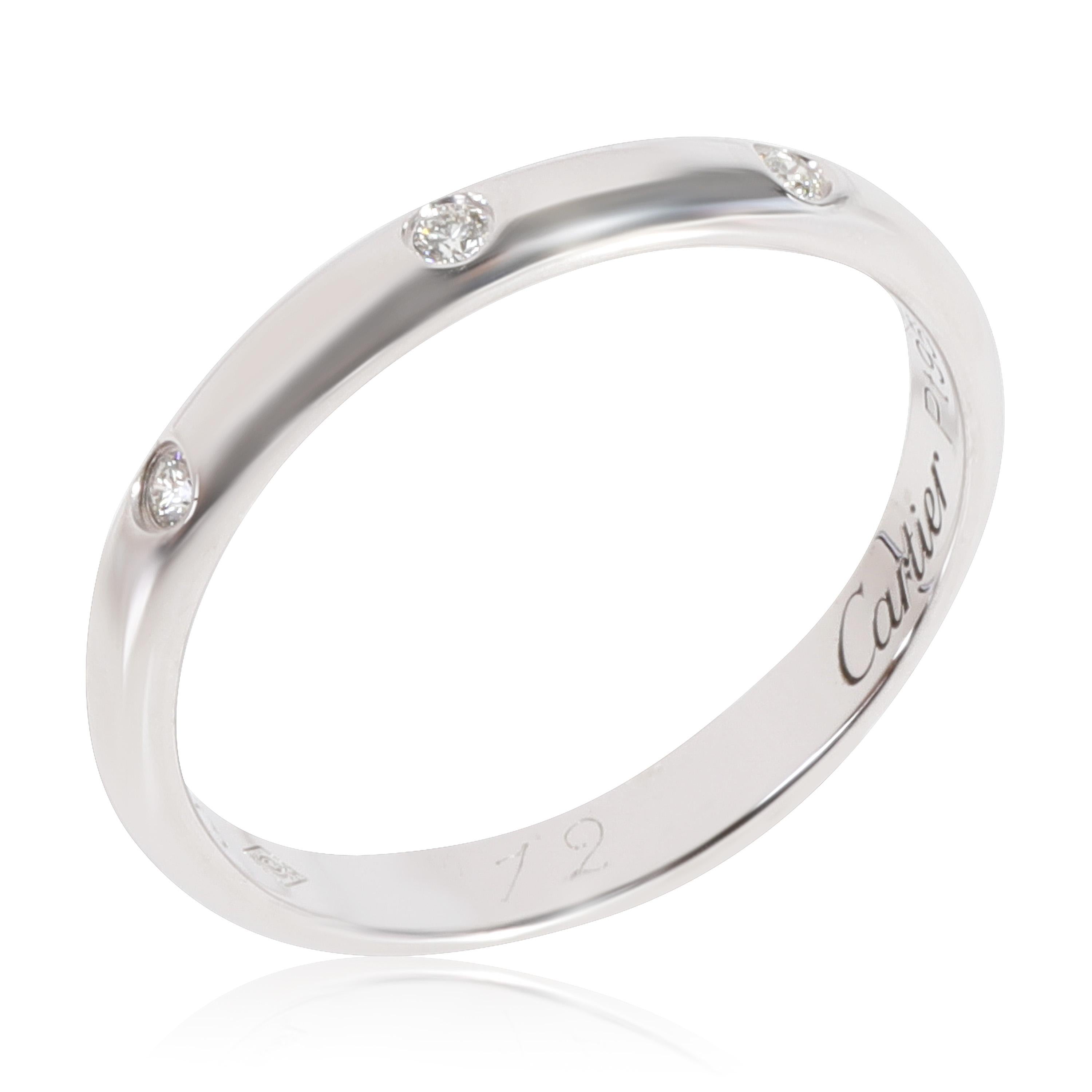Cartier 1895 Diamond Wedding Band in Platinum 0.03 CTW In Excellent Condition In New York, NY