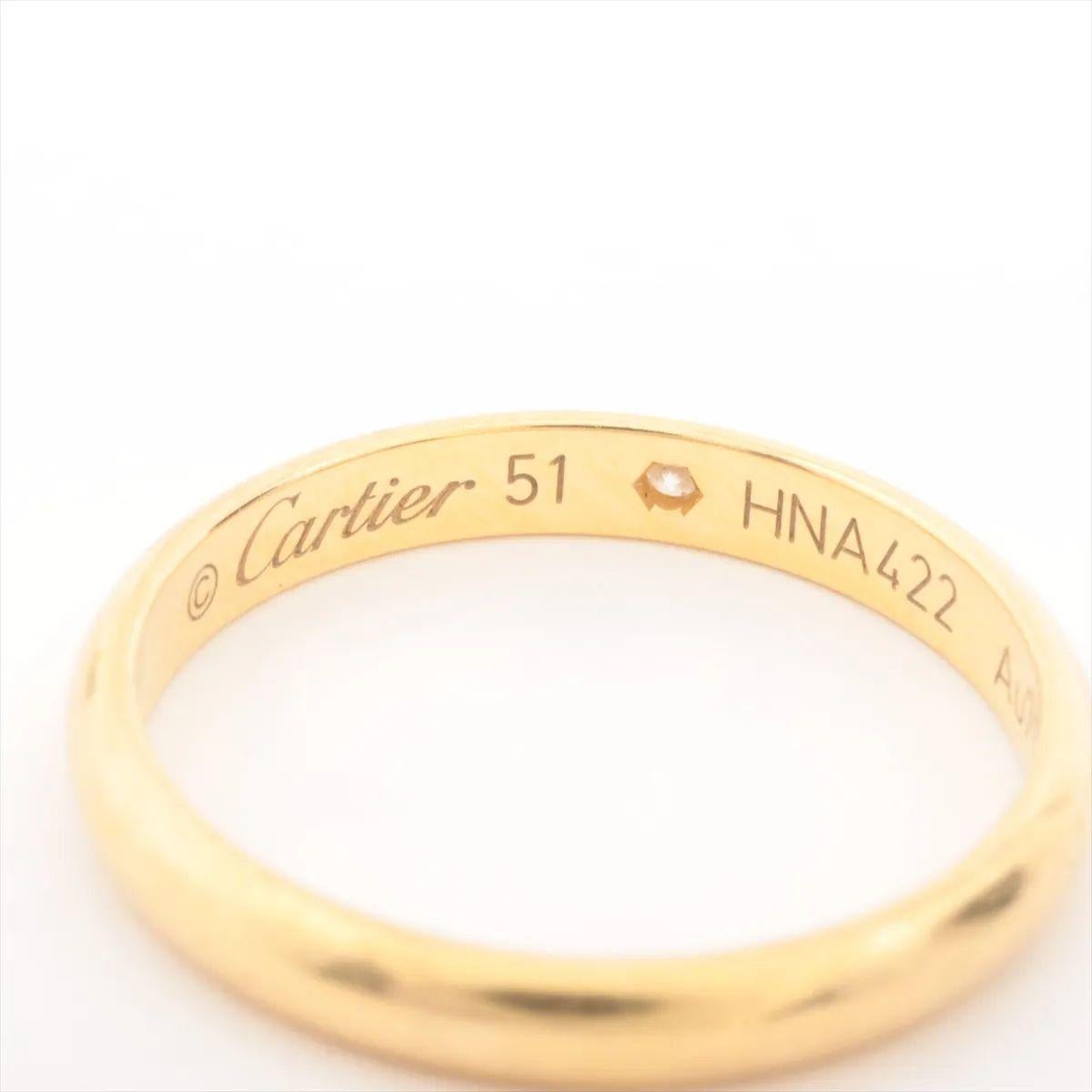 Cartier 1895 Diamond Wedding Ring Yellow Gold In Good Condition For Sale In Humacao, PR