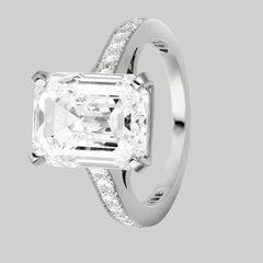 GIA Emerald Cut Diamond Solitaire Engagement Ring
