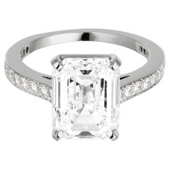 Cartier 1895 Emerald Cut Diamond Solitaire Engagement Ring