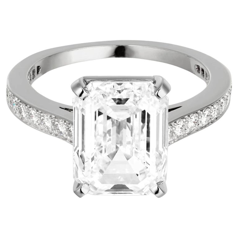 GIA Emerald Cut Diamond Solitaire Engagement Ring For Sale at 1stDibs | cartier  engagement rings, cartier diamond ring, cartier solitaire 1895 price