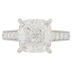 Cartier 1895 GIA Certified 4.03 Carat Cushion Diamond Platinum Engagement Ring