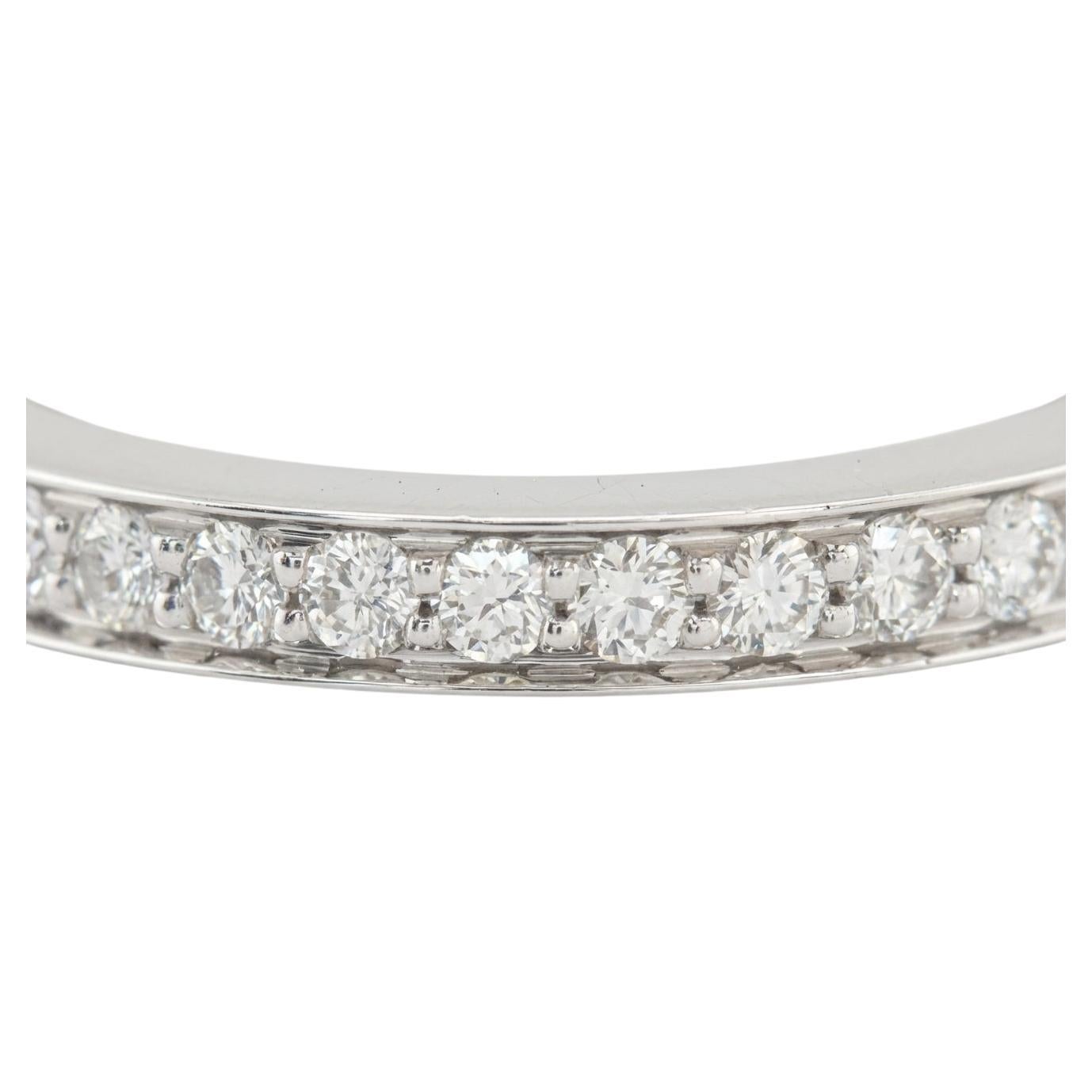 This refined Cartier 1895 pavé diamond eternity band exemplifies the timeless elegance and impeccable craftsmanship for which the maison is renowned. Meticulously crafted in 18K white gold, the ring features a continuous circle of 37 natural round