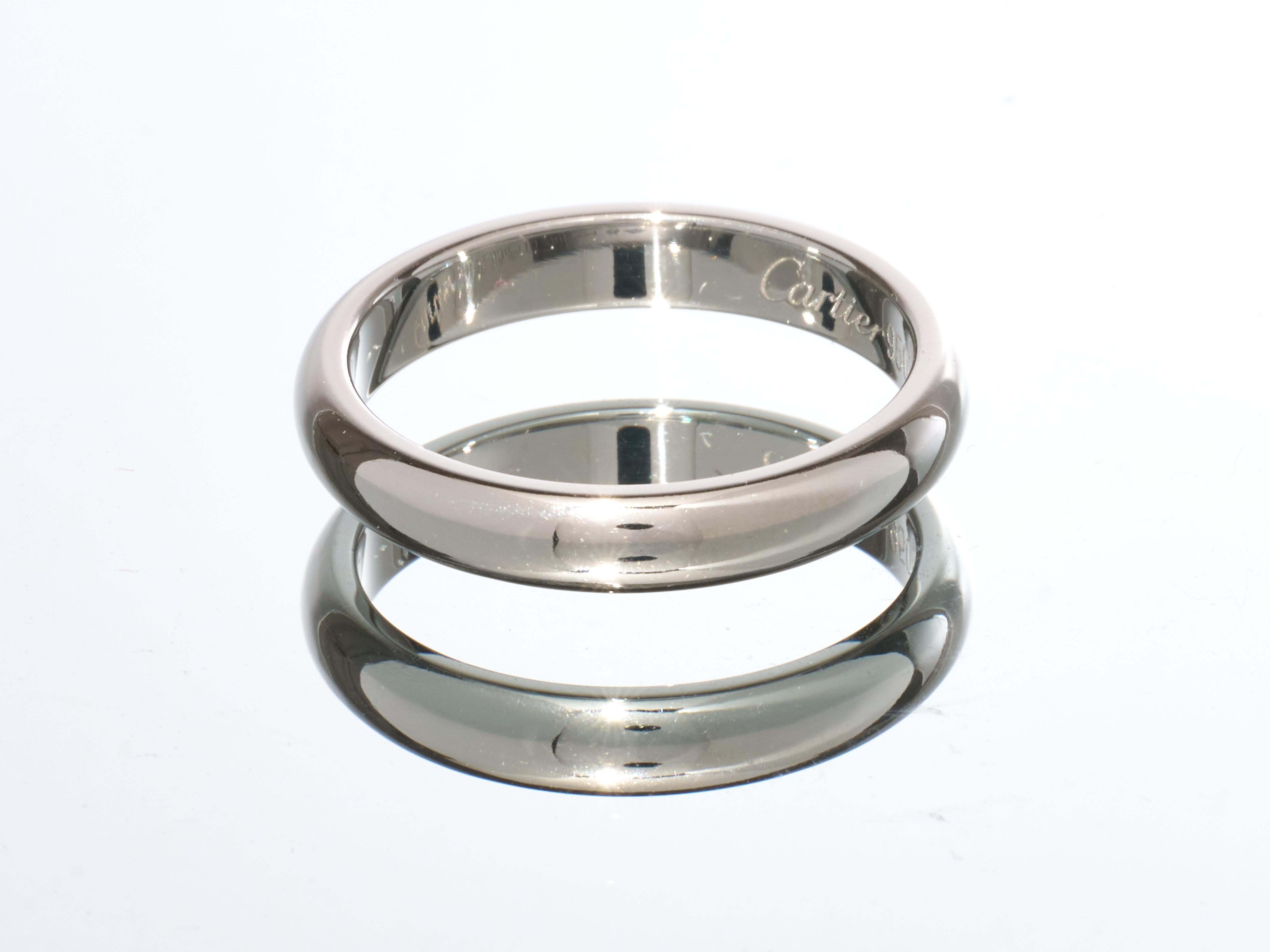 Cartier 1895 Alianza de Platino 3,5 mm Diamantes Tamaño 53 Caja Papeles en venta 5