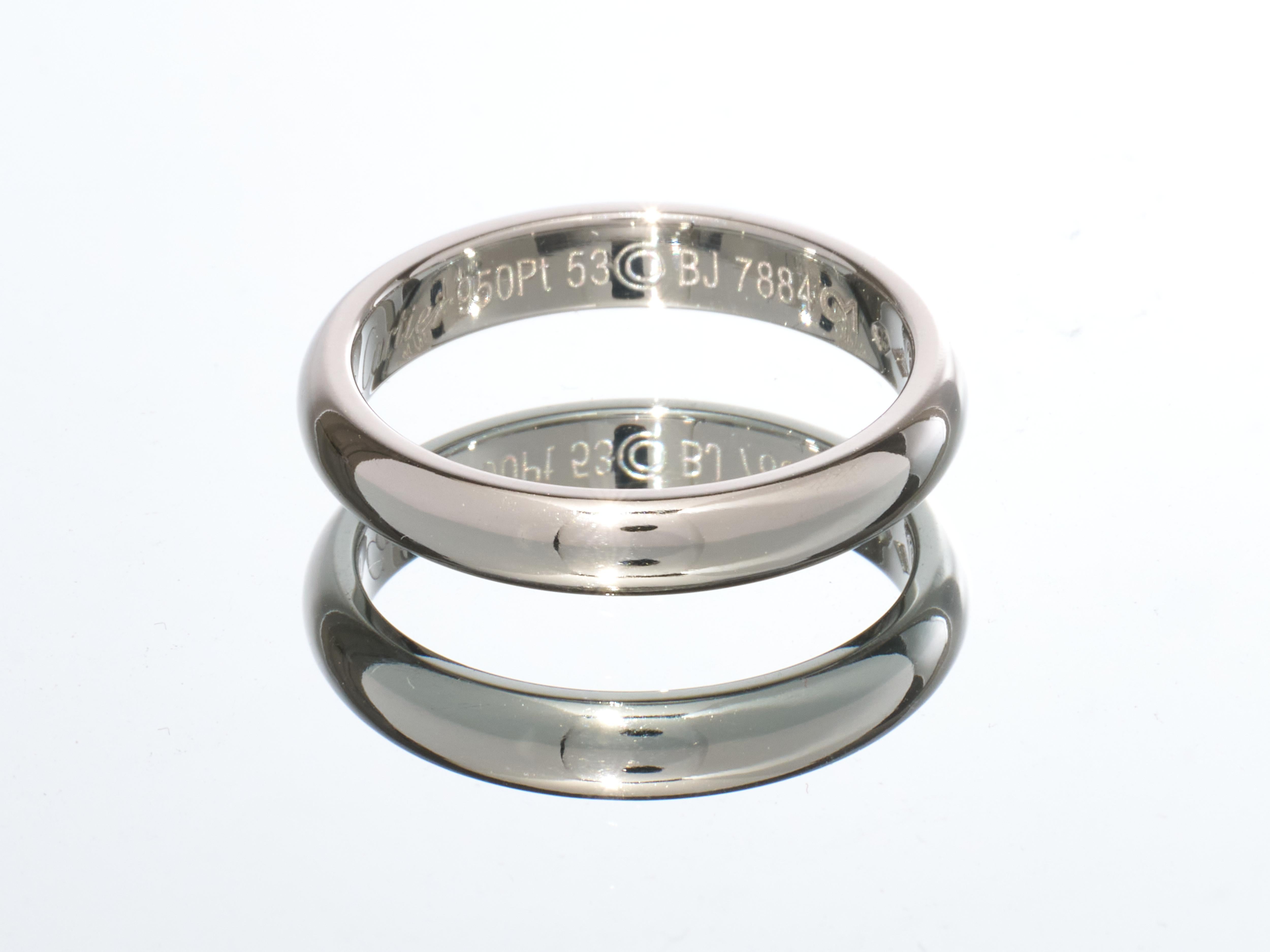 Cartier 1895 Alianza de Platino 3,5 mm Diamantes Tamaño 53 Caja Papeles Art Decó en venta