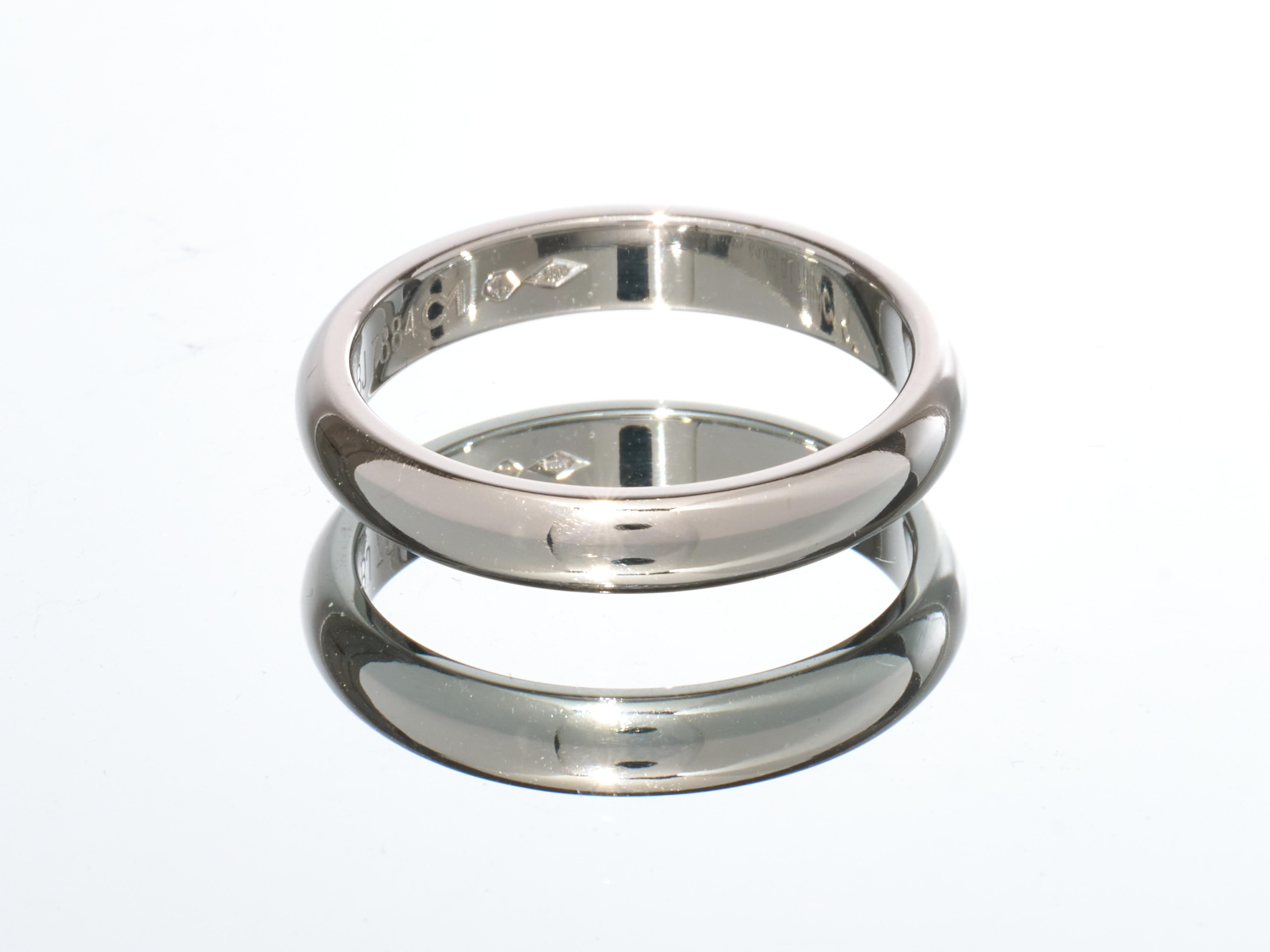 Cartier 1895 Alianza de Platino 3,5 mm Diamantes Tamaño 53 Caja Papeles en venta 1