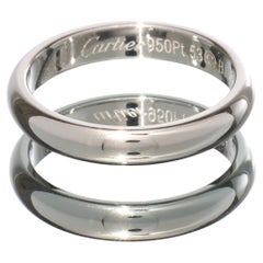 Cartier 1895 Alianza de Platino 3,5 mm Diamantes Tamaño 53 Caja Papeles