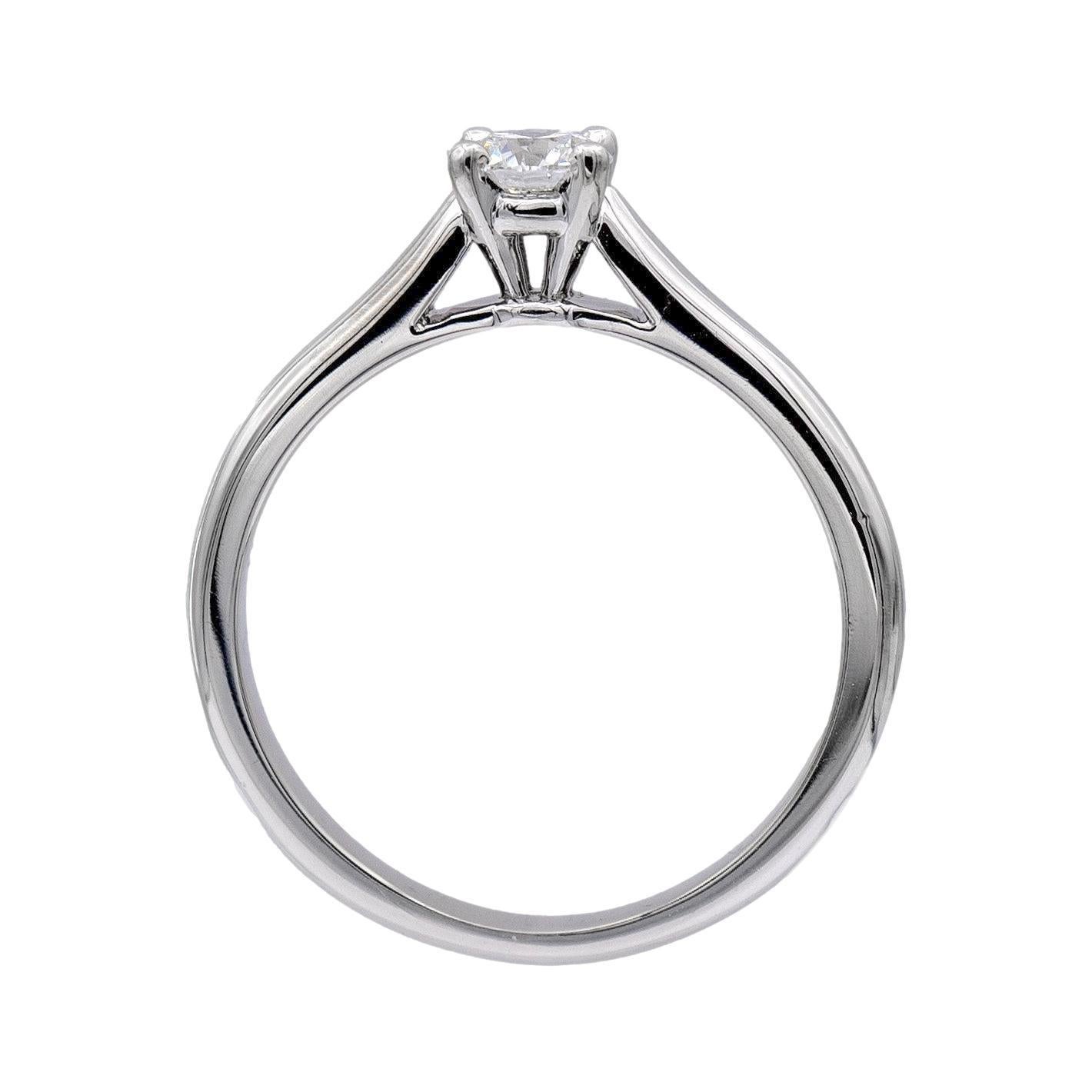 Cartier 1895 Platin-Diamant-Verlobungsring mit rundem .25 Karat FVS1 im Angebot 2