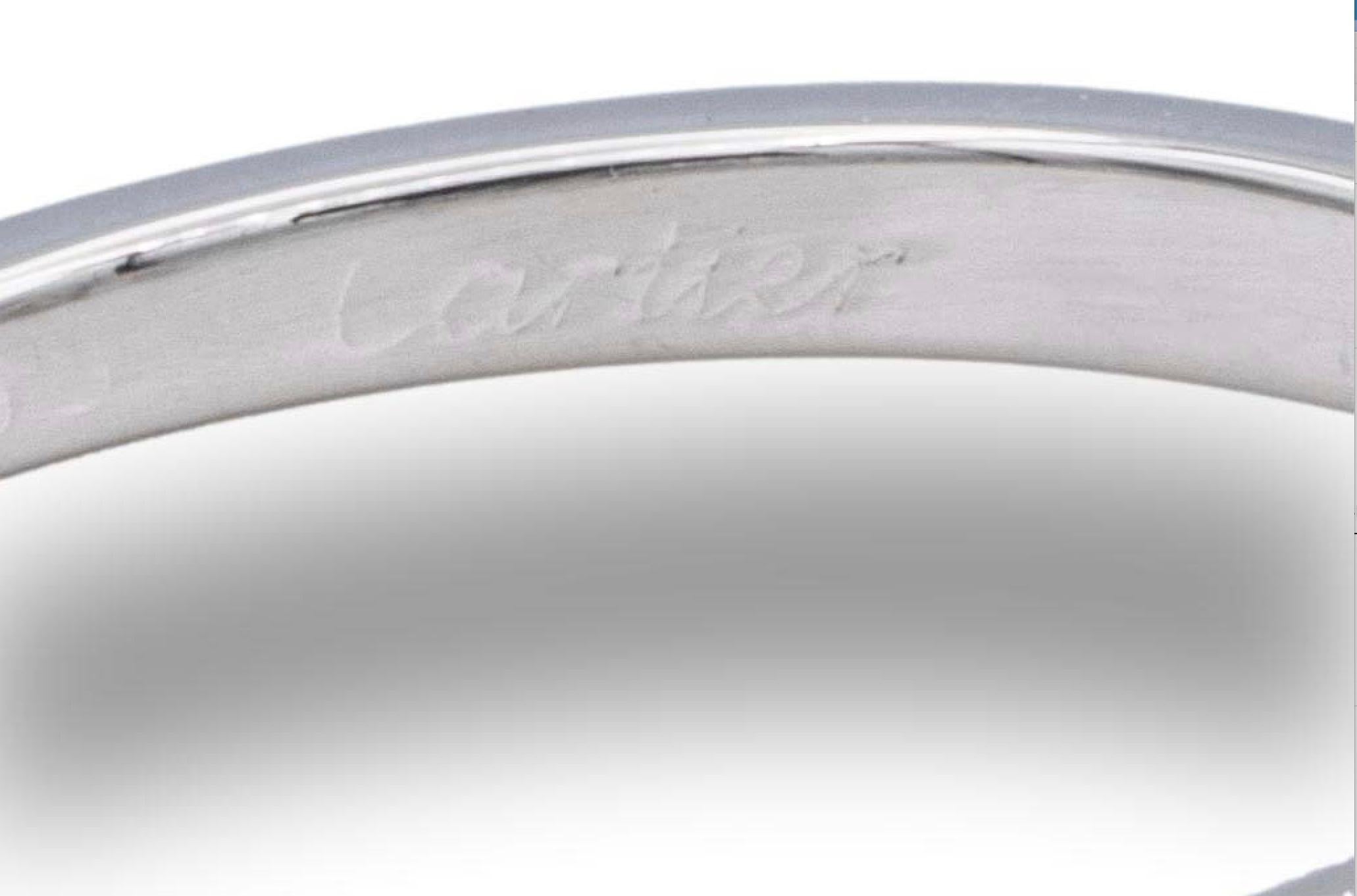 Contemporary Cartier 1895 Platinum Diamond Engagement Ring with Round .55 Ct GVVS2