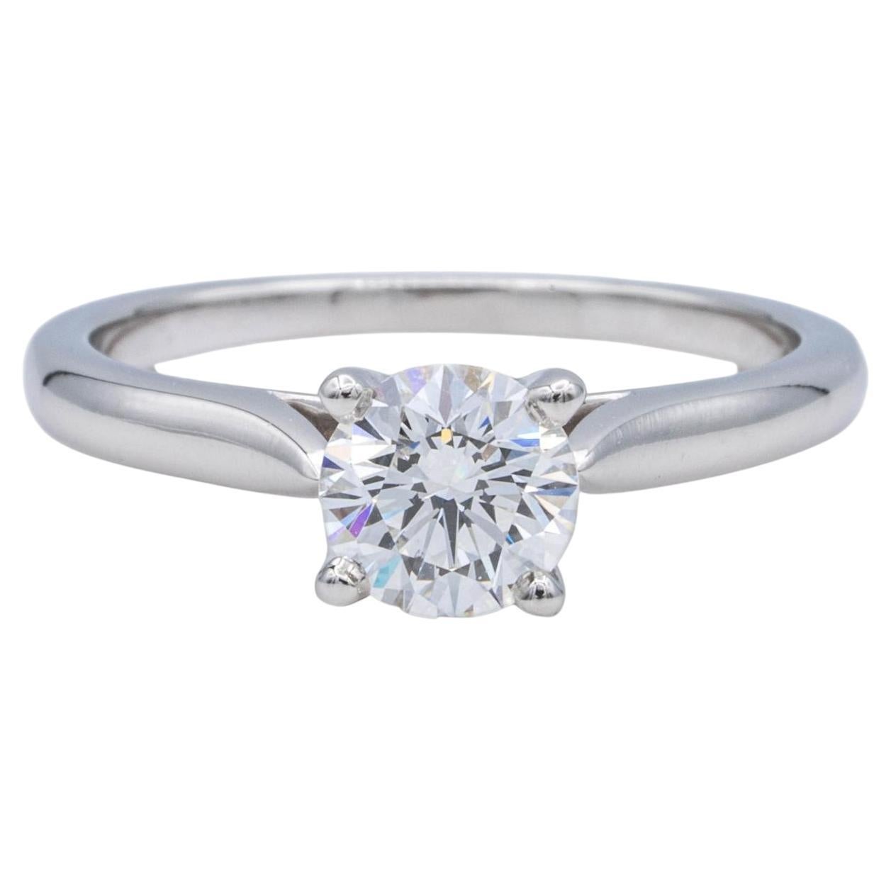 Cartier 1895 Platinum Diamond Engagement Ring with Round .55 Ct GVVS2