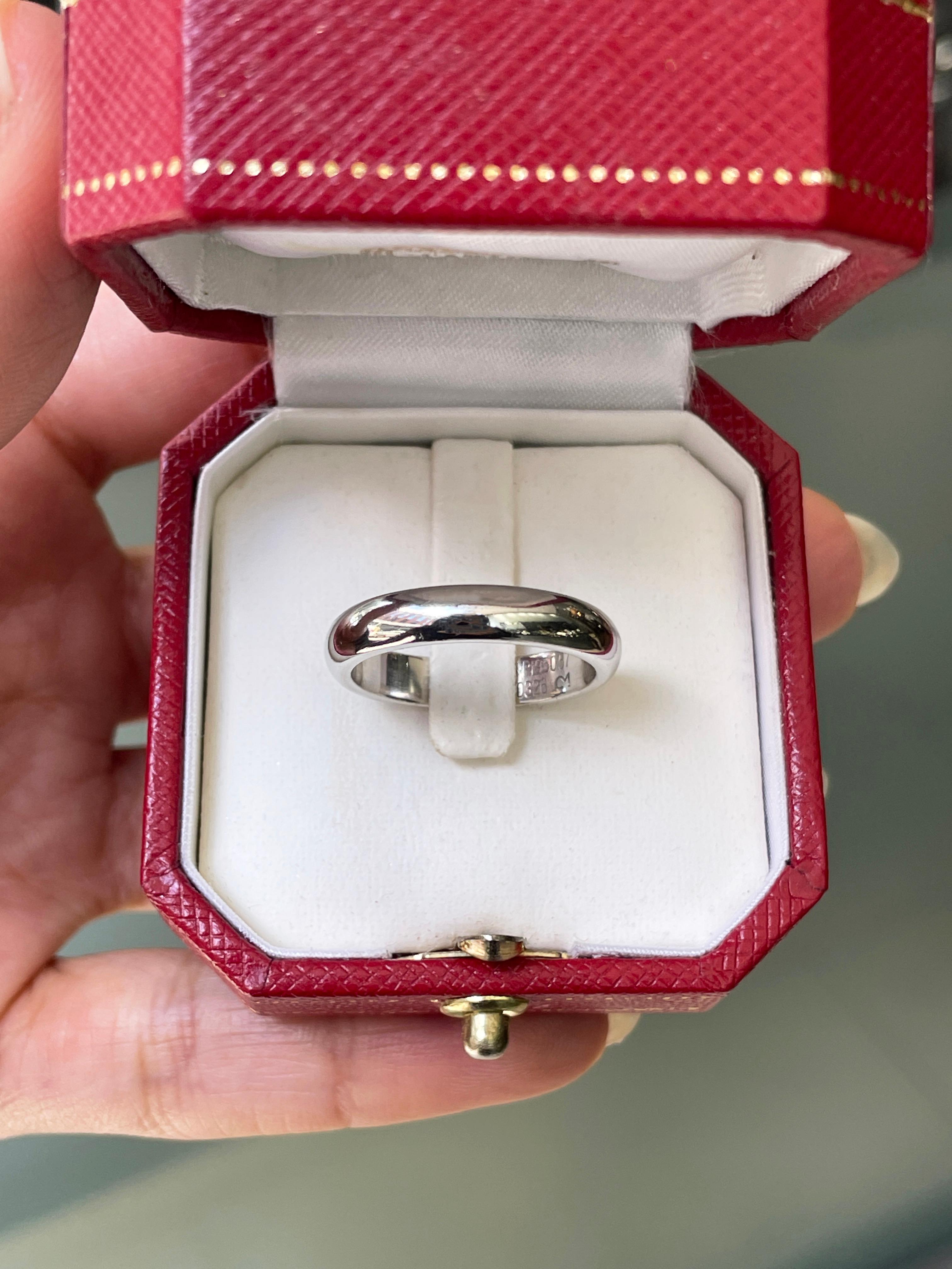 Cartier 1895 Platin-Hochzeitsring im Zustand „Hervorragend“ im Angebot in London, GB