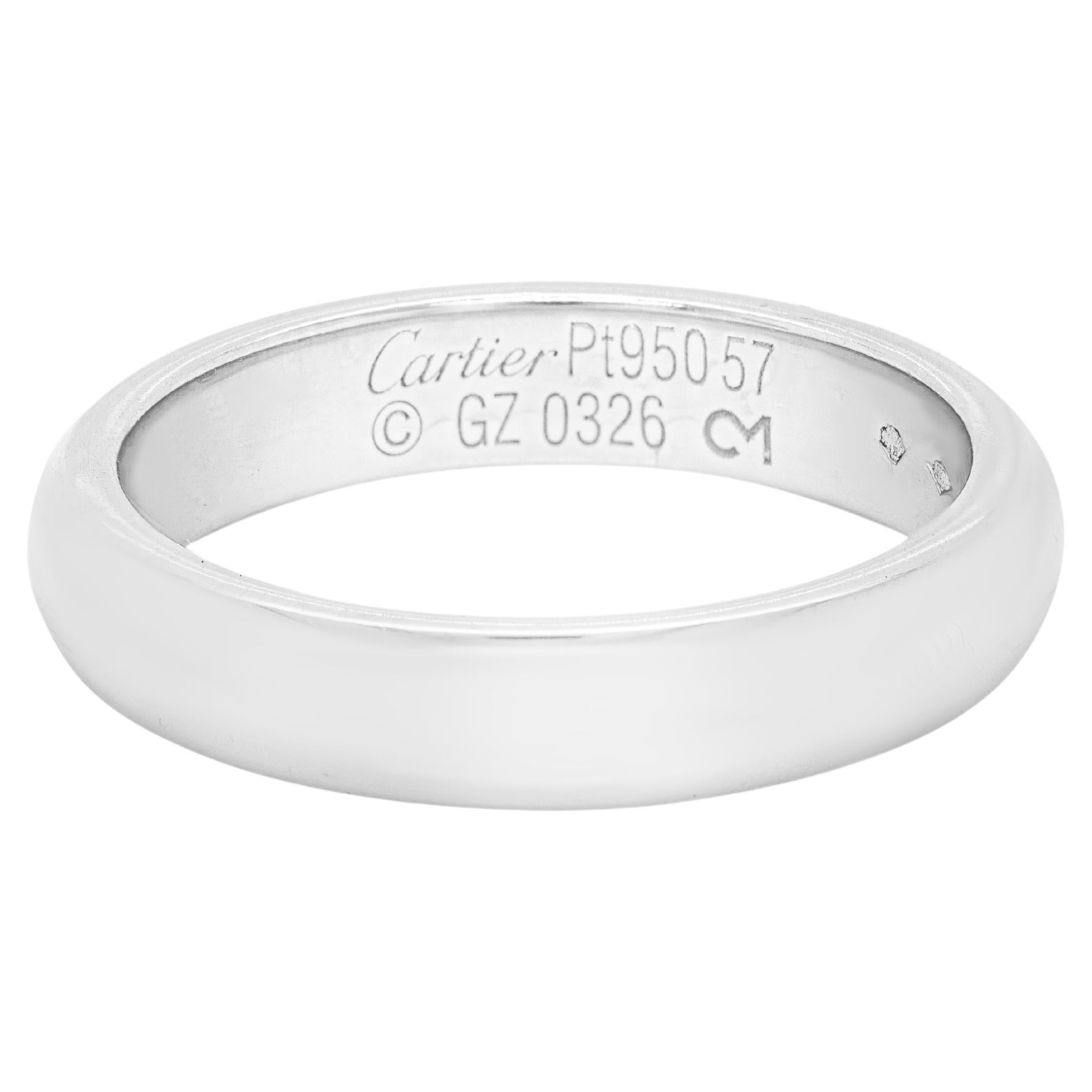 Cartier 1895 Platinum Wedding Band Ring For Sale