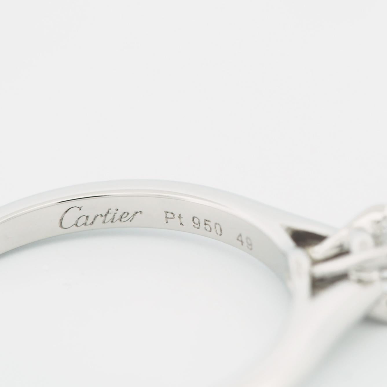 Women's Cartier 1895 Solitaire 0.18 Carat Diamond Ring Pt 49 For Sale