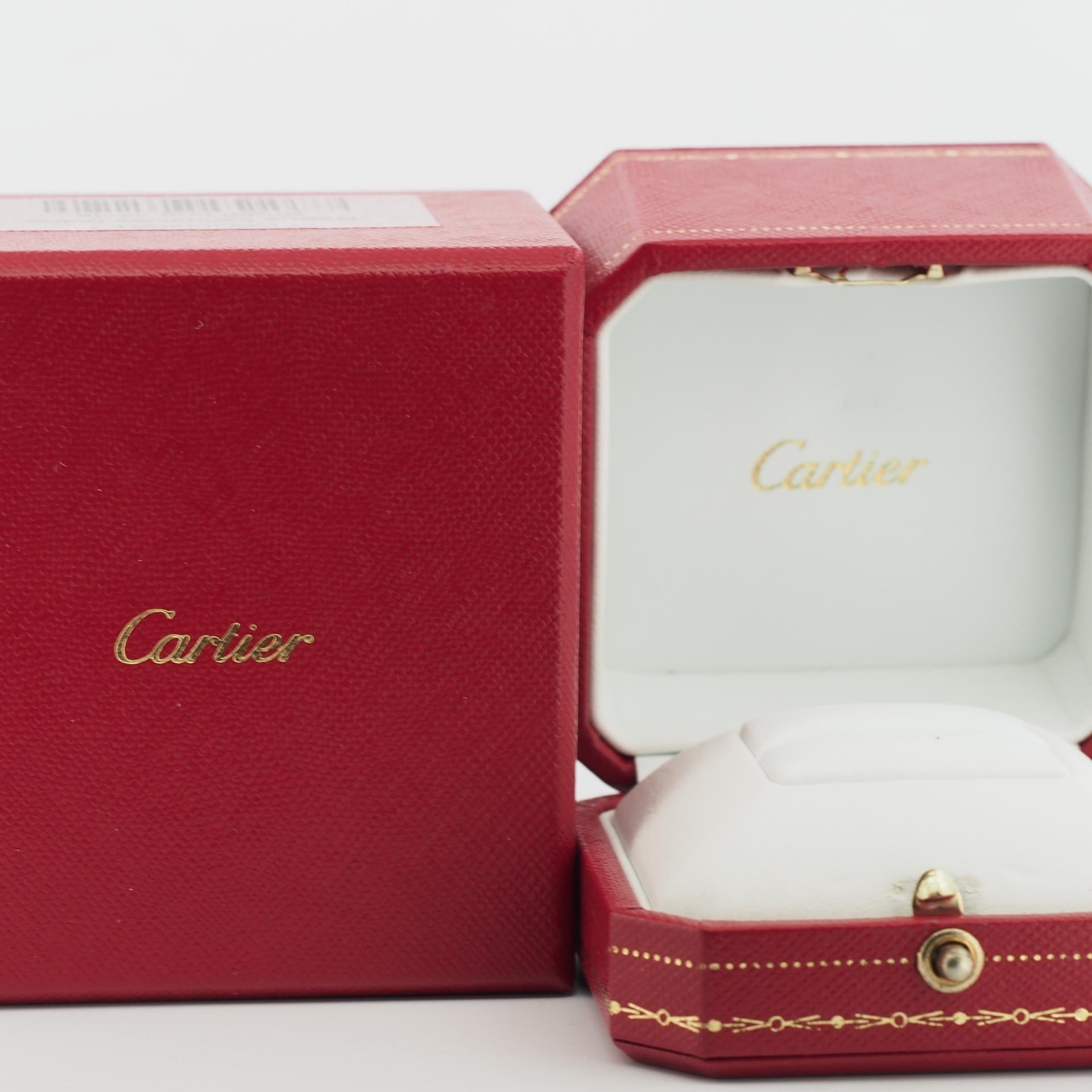 Cartier 1895, bague solitaire 0,30 carat et 18 diamants pavés Pt 49 en vente 8