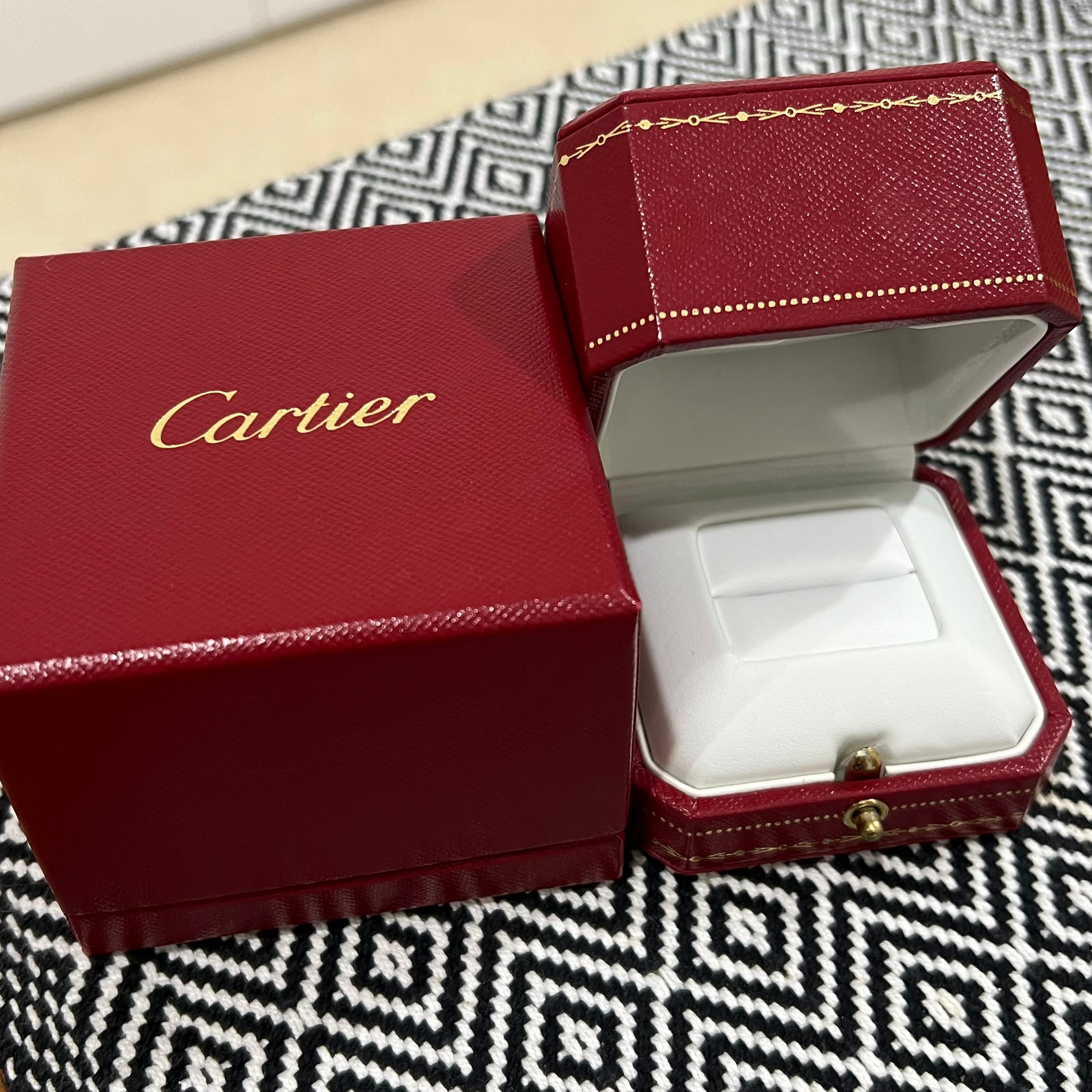 Cartier 1895 Solitaire 0.32ct and 18 Pave Diamonds Ring Pt 50 5