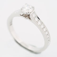 Cartier 1895 Anello Solitario 0,32ct e 18 Pave Diamonds Pt 50