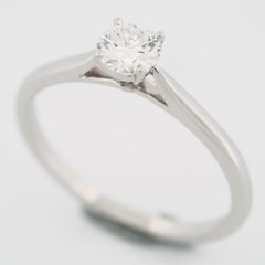 Cartier 1895 Solitaire 0.37 Carat Diamond Ring Pt 53