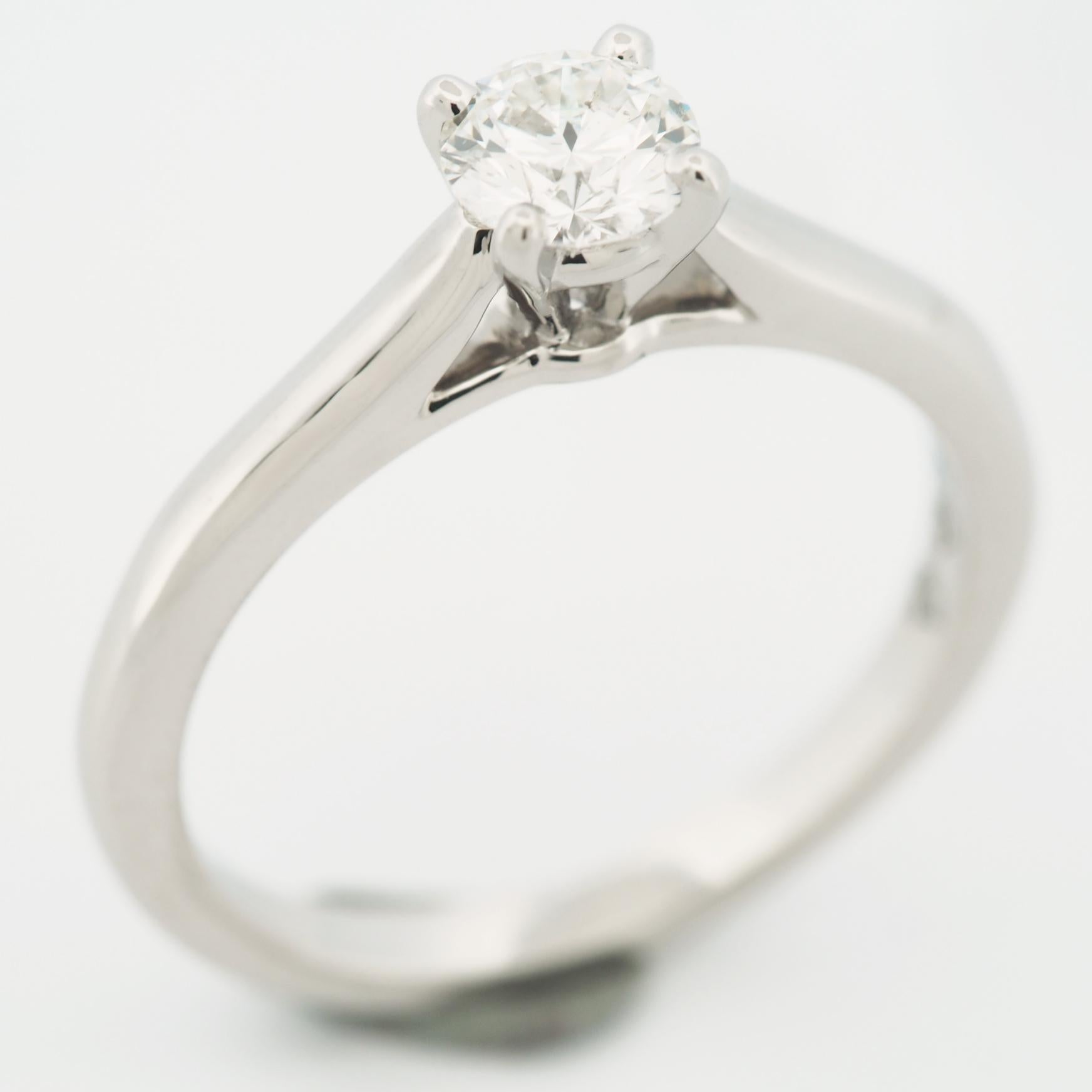Cartier 1895 Solitär 0,40 Karat Solitär Diamantring Pt 50 US 5.0 (Rundschliff) im Angebot