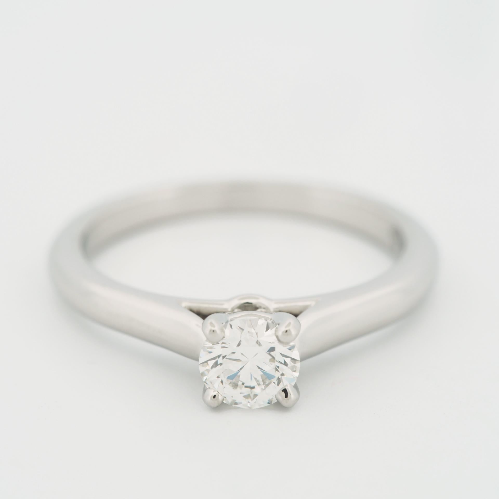 Cartier 1895 Solitär 0,40 Karat Solitär Diamantring Pt 50 US 5.0 im Zustand „Gut“ im Angebot in Kobe, Hyogo
