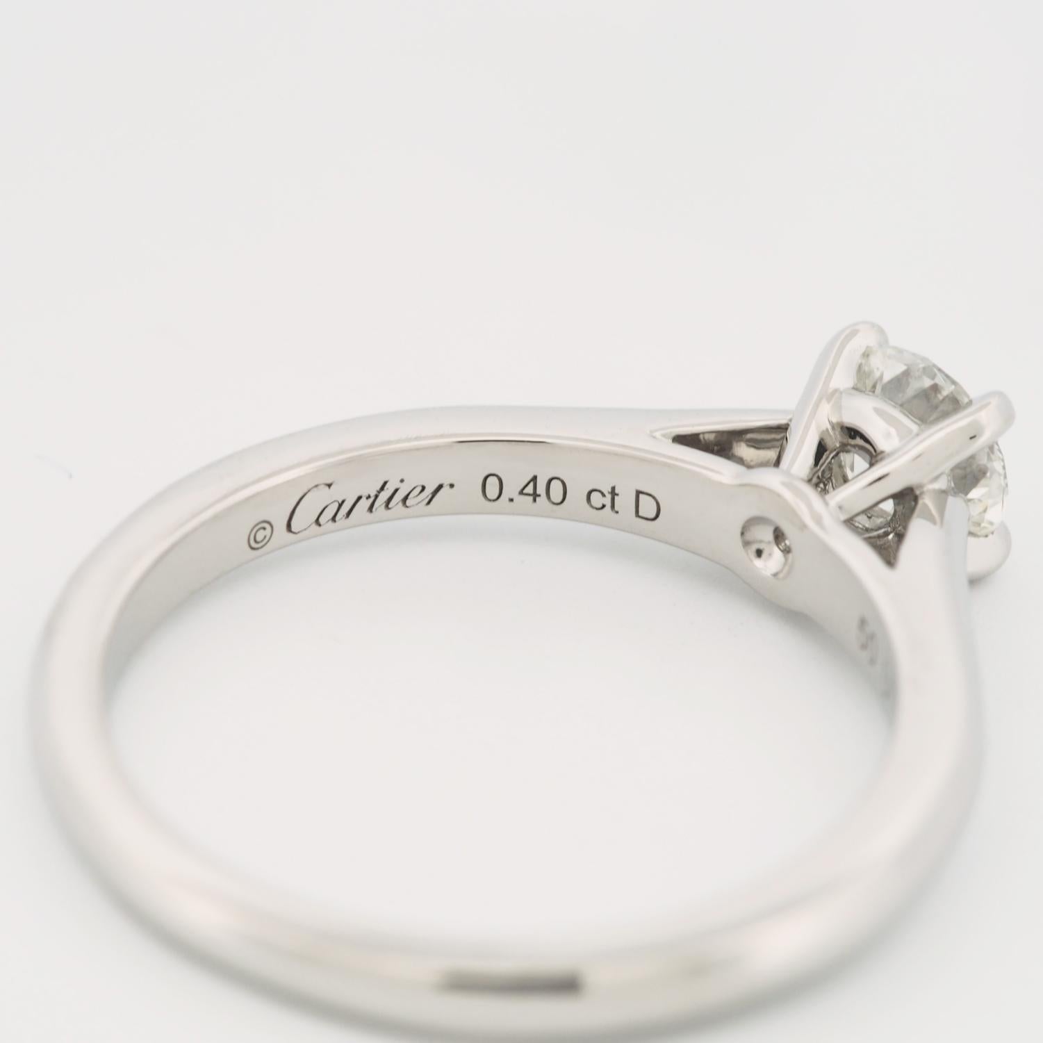 Cartier 1895 Solitär 0,40 Karat Solitär Diamantring Pt 50 US 5.0 im Angebot 1