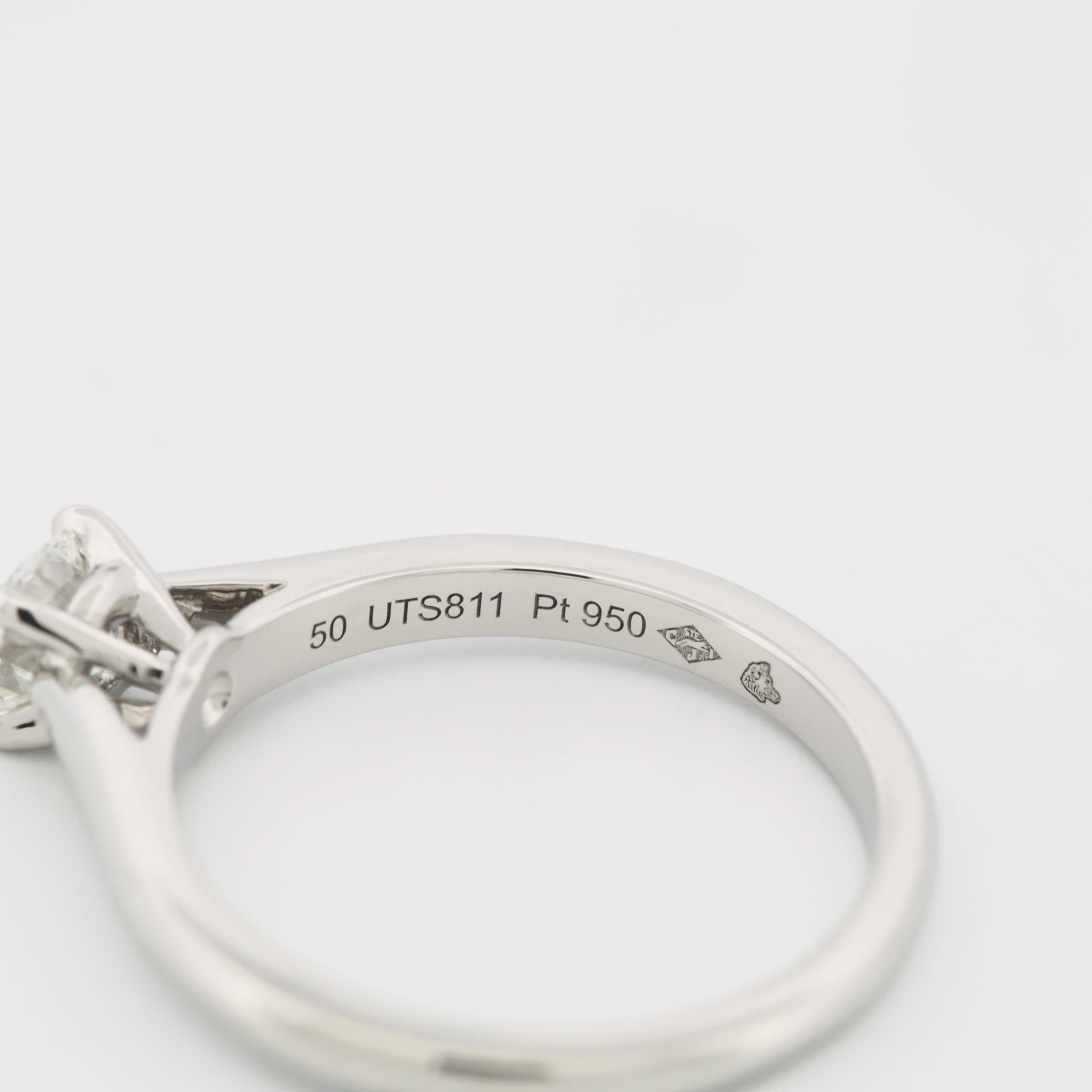 Cartier 1895 Solitär 0,40 Karat Solitär Diamantring Pt 50 US 5.0 im Angebot 2