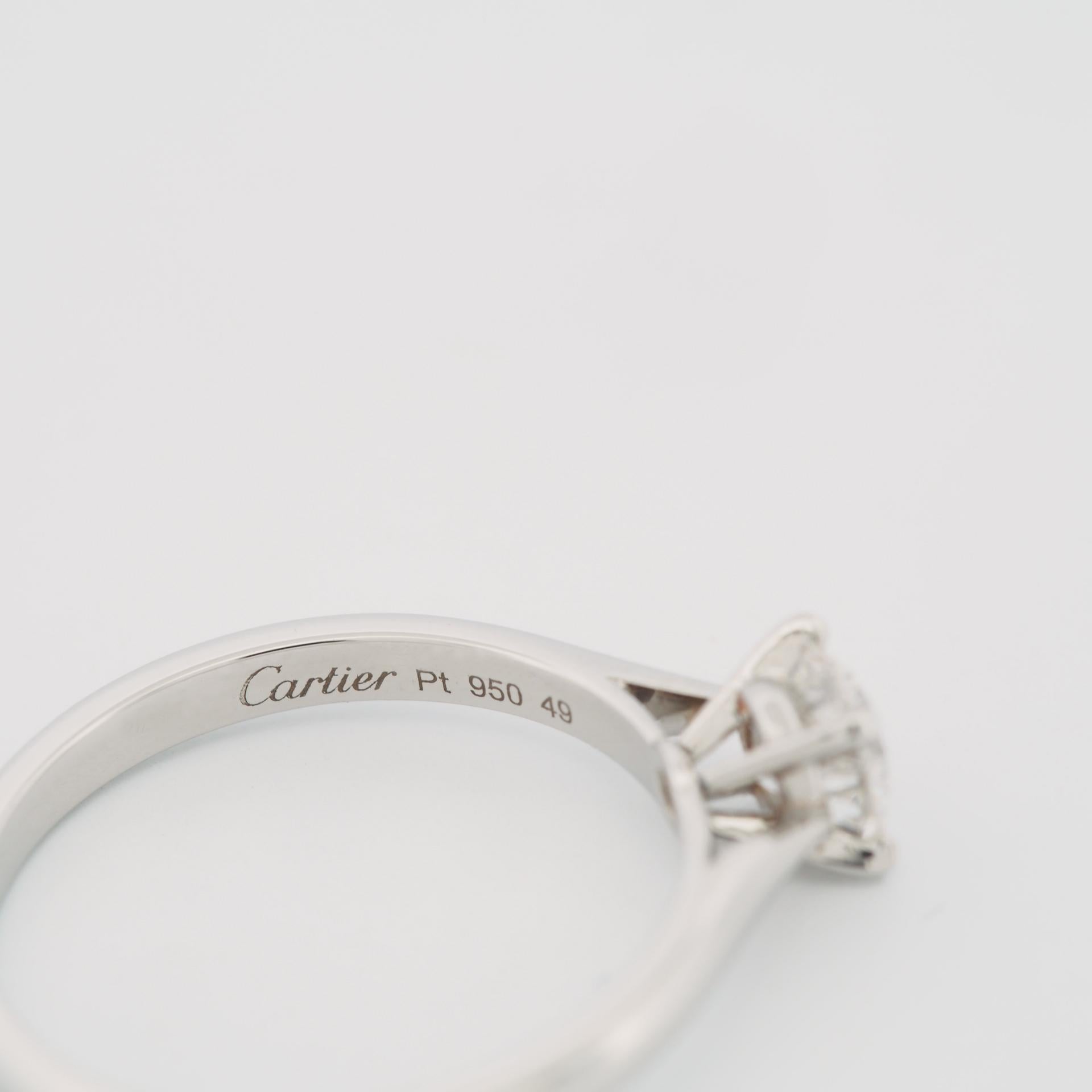 Cartier 1895 Solitaire 0.41 Carat Diamond Ring Pt 49 1