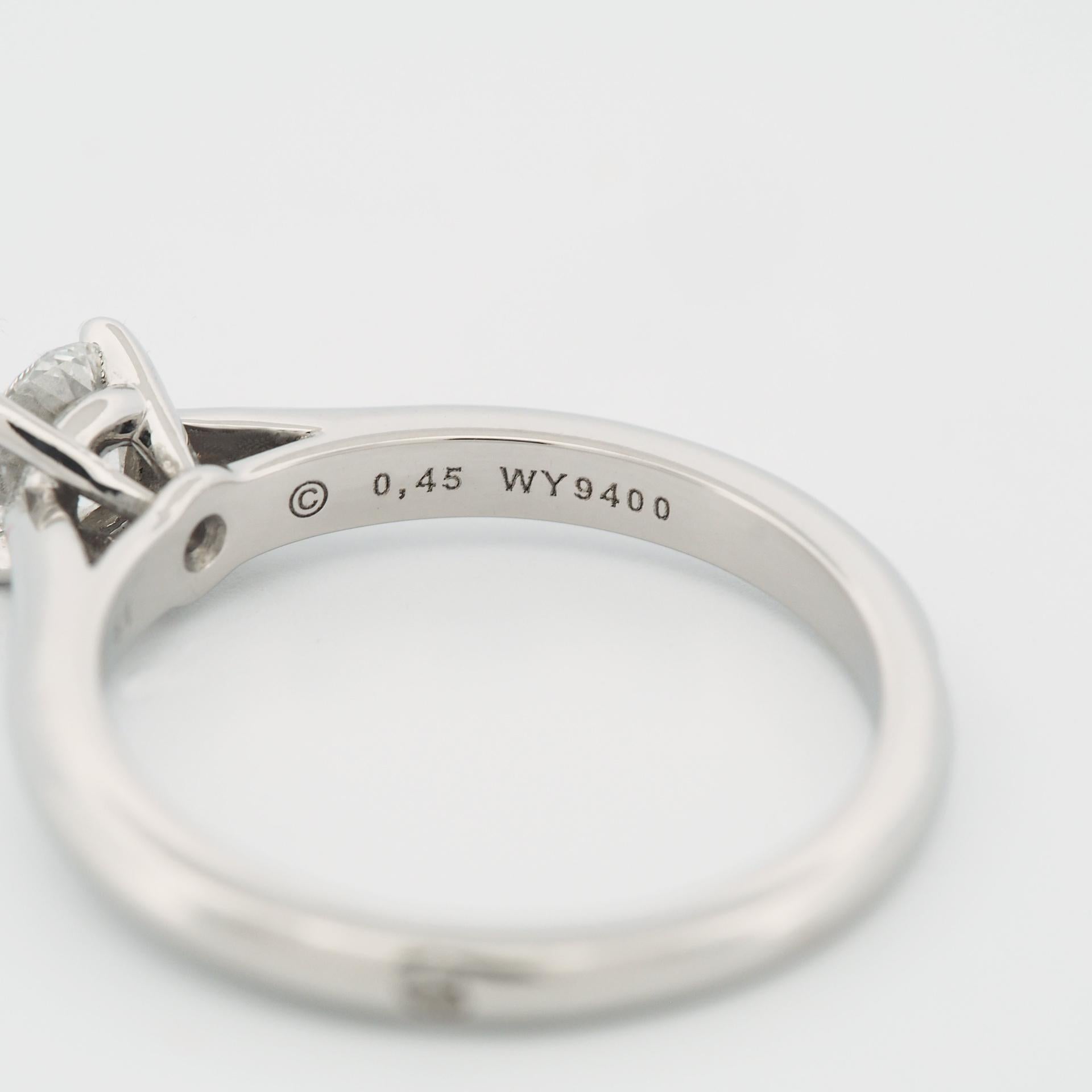 Cartier 1895 Solitaire 0.45 Carat Solitaire Diamond Ring Pt 51 US 5.5 2