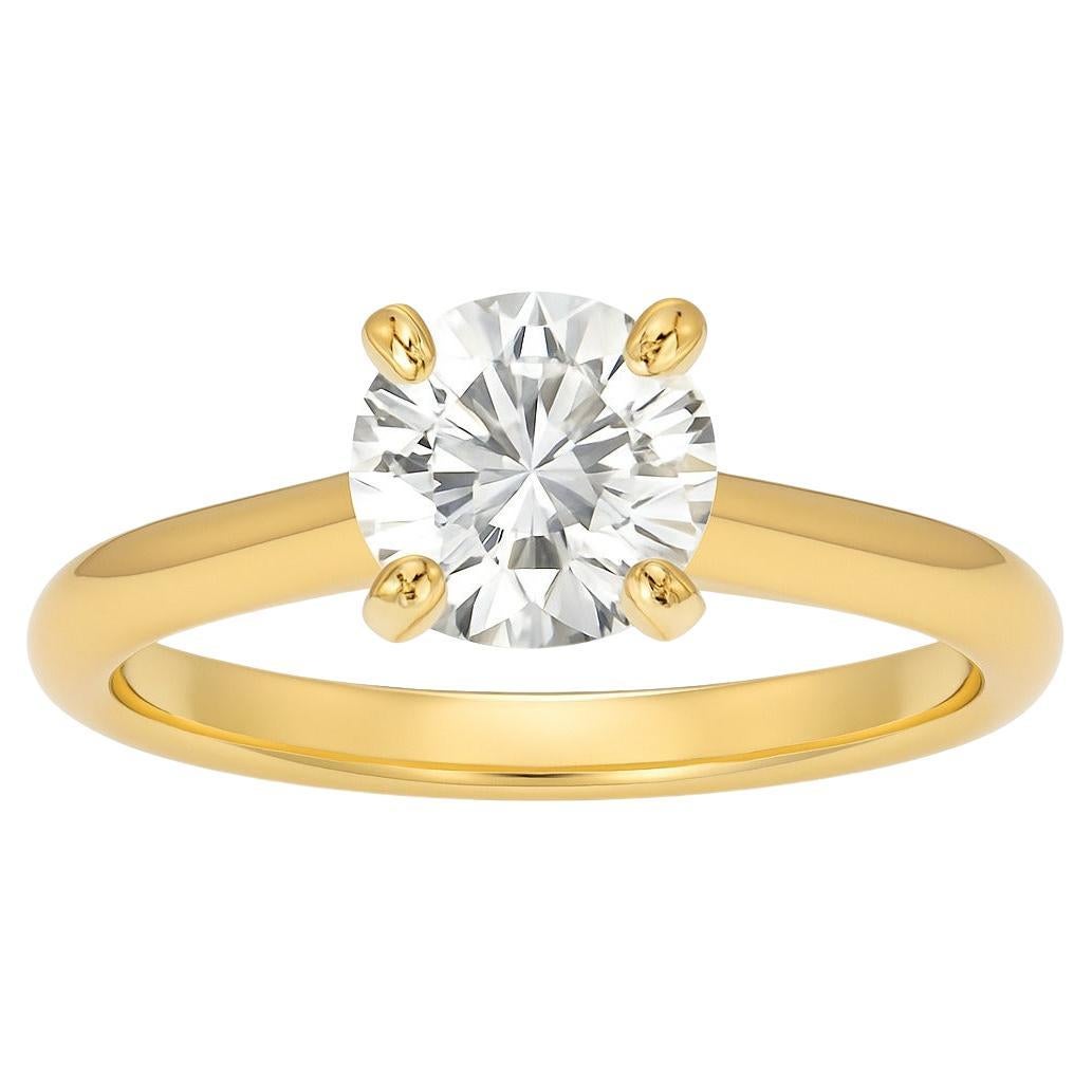 Bague de fiançailles Cartier 1895 Solitaire en or jaune 18 carats 1,92 carat de diamant rond en vente