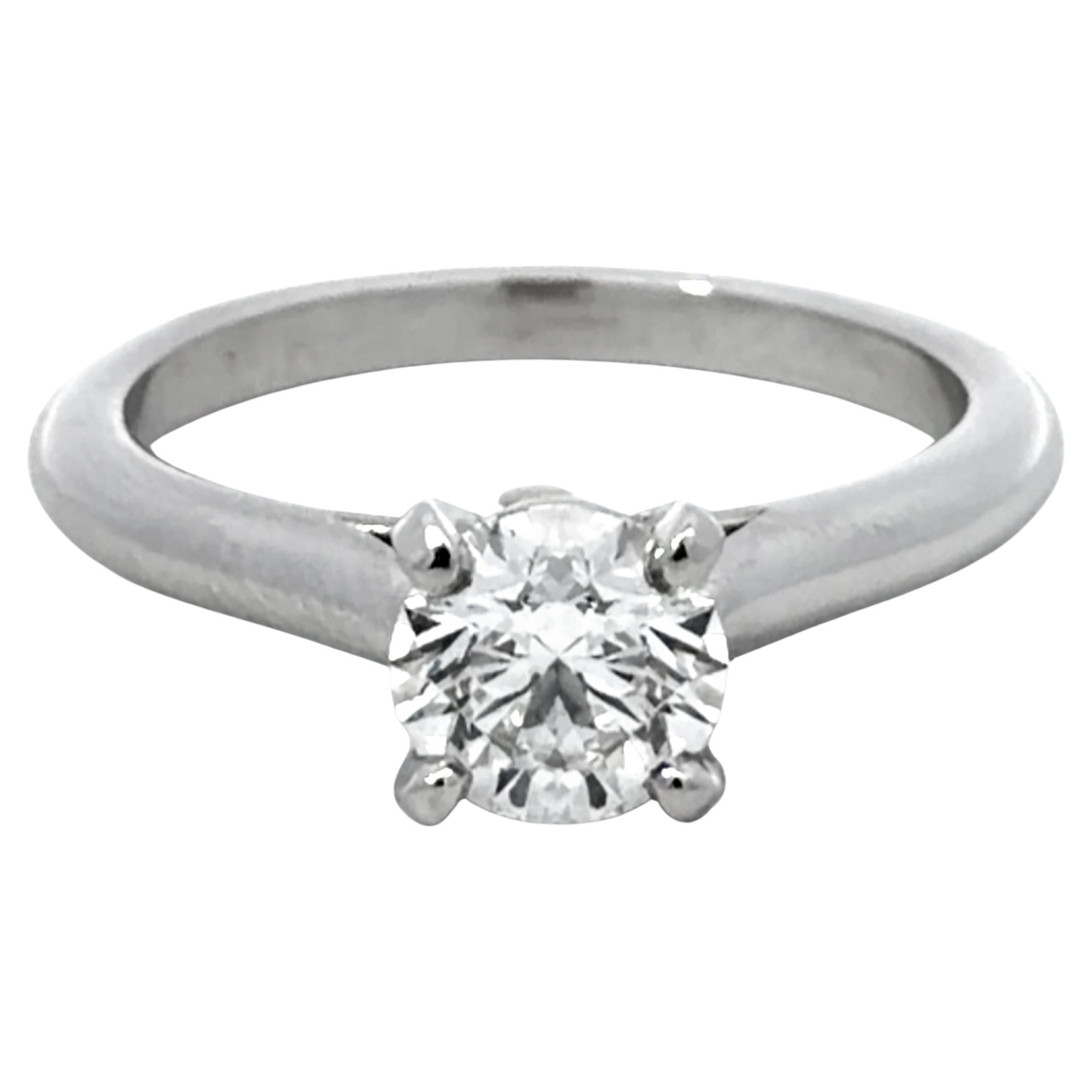 Cartier 1895 Solitaire Brilliant-Cut Diamond Engagement Ring Platinum 1.12Carats en vente