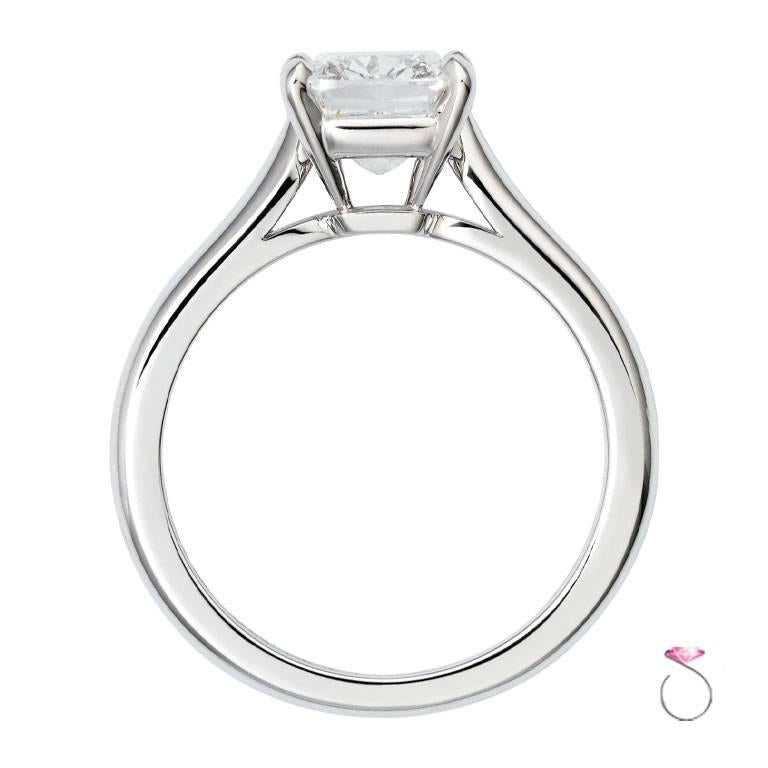 Cartier 1895 Solitaire Diamond Engagement Ring, 1.34 ct. G, VS1 Radiant