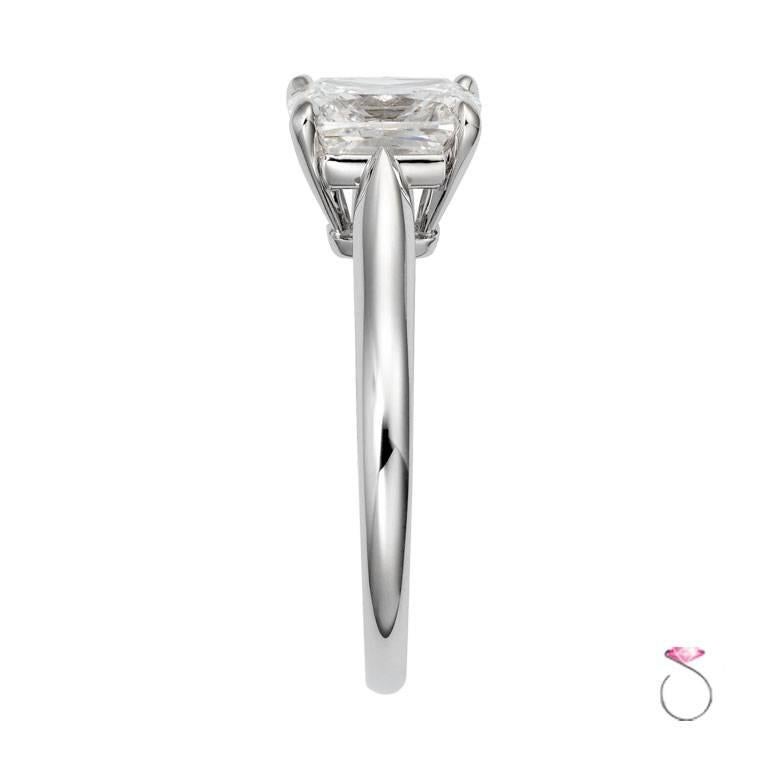 Women's Cartier 1895 Solitaire Diamond Engagement Ring, 1.34 ct. G, VS1 Radiant Cut, GIA