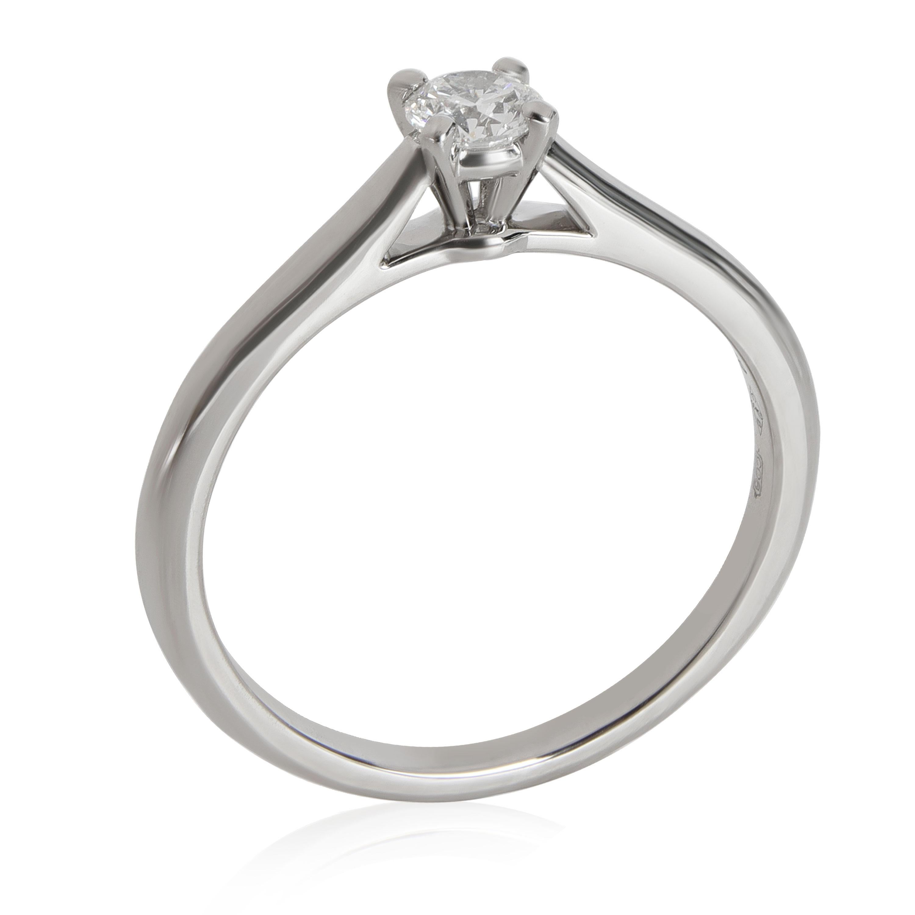 Round Cut Cartier 1895 Solitaire Diamond Engagement Ring in Platinum E IF 0.23 CTW