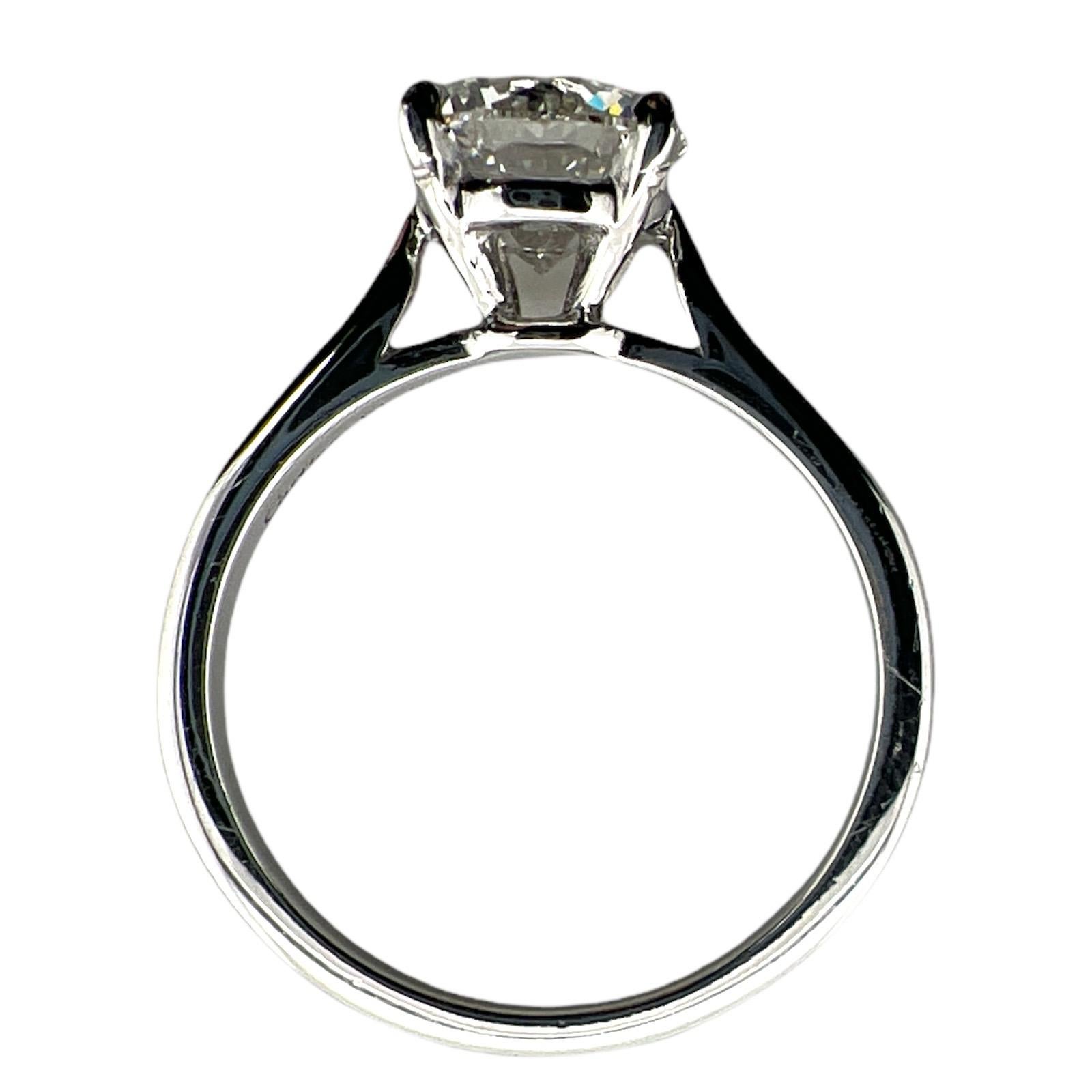 Modern Cartier 1895 Solitaire Diamond Platinum Engagement Ring 1.24 Ct GIA Certified