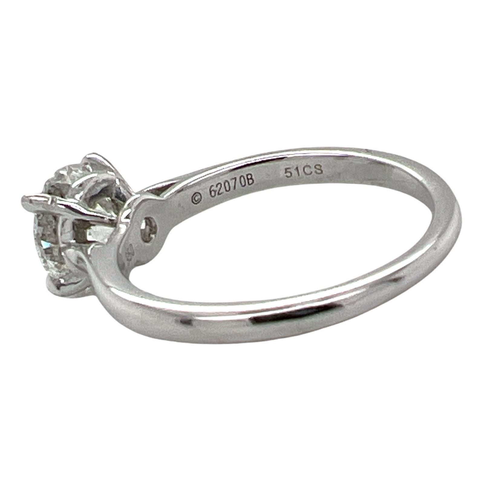 Women's Cartier 1895 Solitaire Diamond Platinum Engagement Ring 1.24 Ct GIA Certified