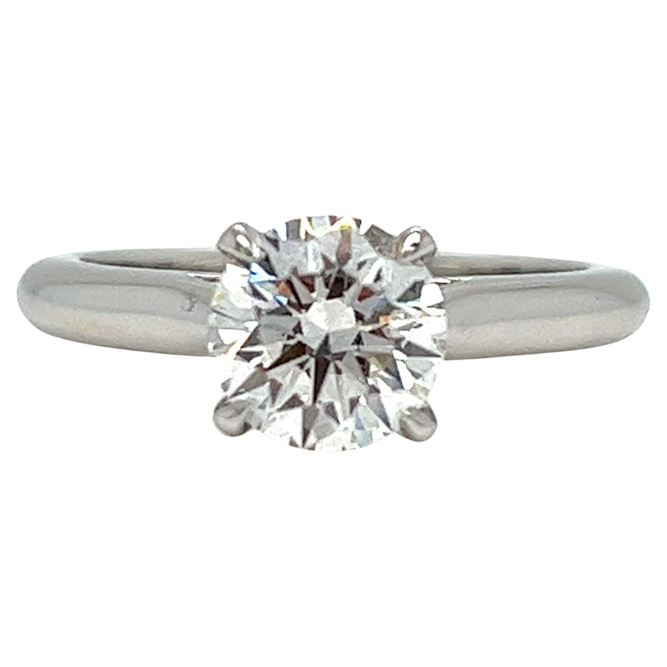 Cartier 1895 Solitaire Engagement 1.09 ct GIA F VVS1 Round Diamond in Platinum For Sale