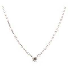 Cartier 1895 Solitaire Necklace 18k White Gold with RBC Diamond G/VS1 0.2