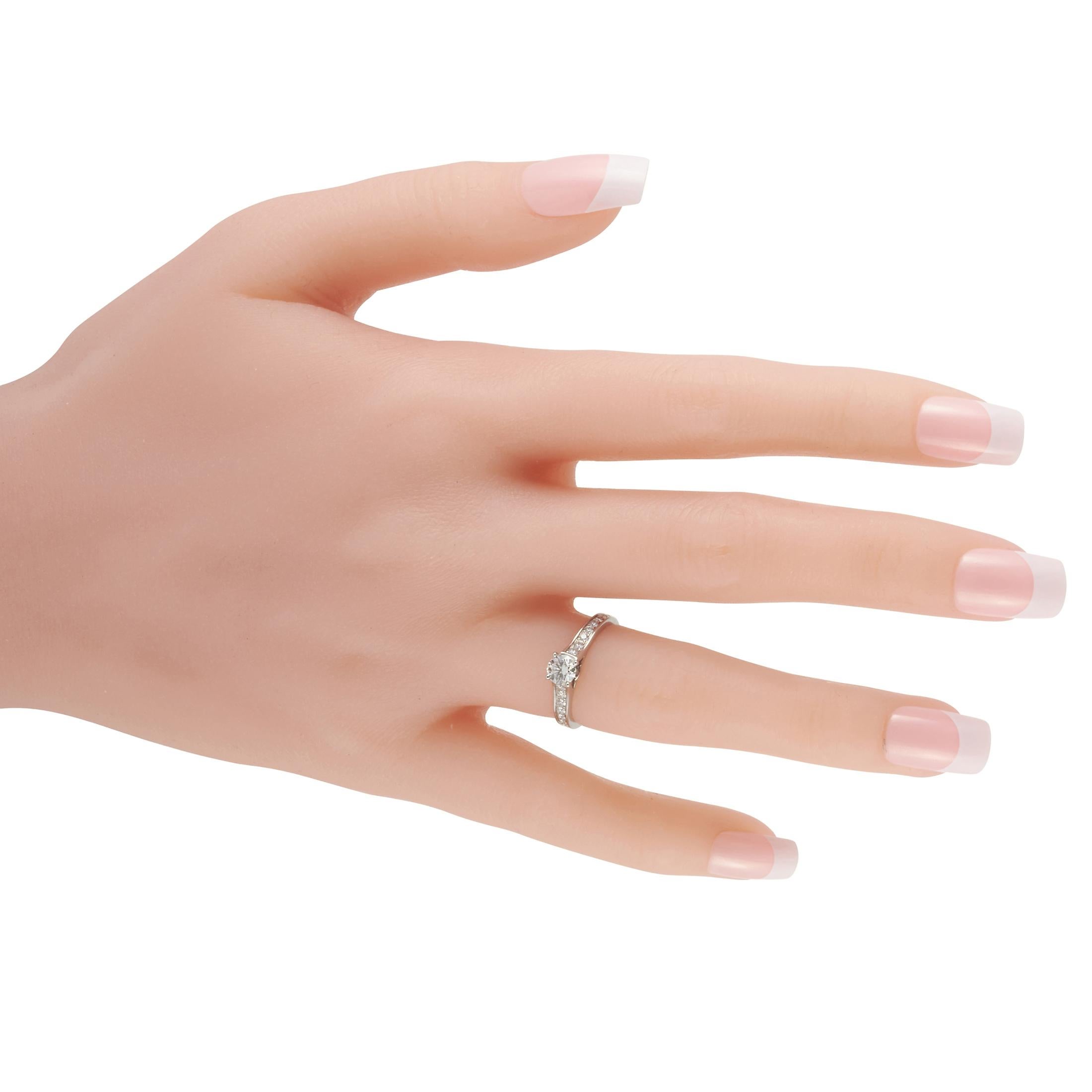 Round Cut Cartier 1895 Solitaire Platinum 0.40 Carat Diamond Ring