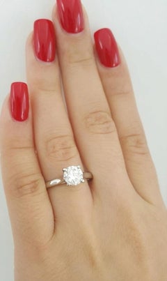 Cartier 1895 Solitaire Platinum Diamond Engagement Ring, 1.53 Carats