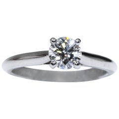 Cartier 1895 Solitaire Platinum Diamond Ring, 0.7 Carat VVS1 E