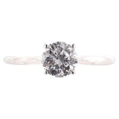 Cartier 1895 Solitaire Ring 18k White Gold with RBC Diamond D/VS1 0.80 Carat