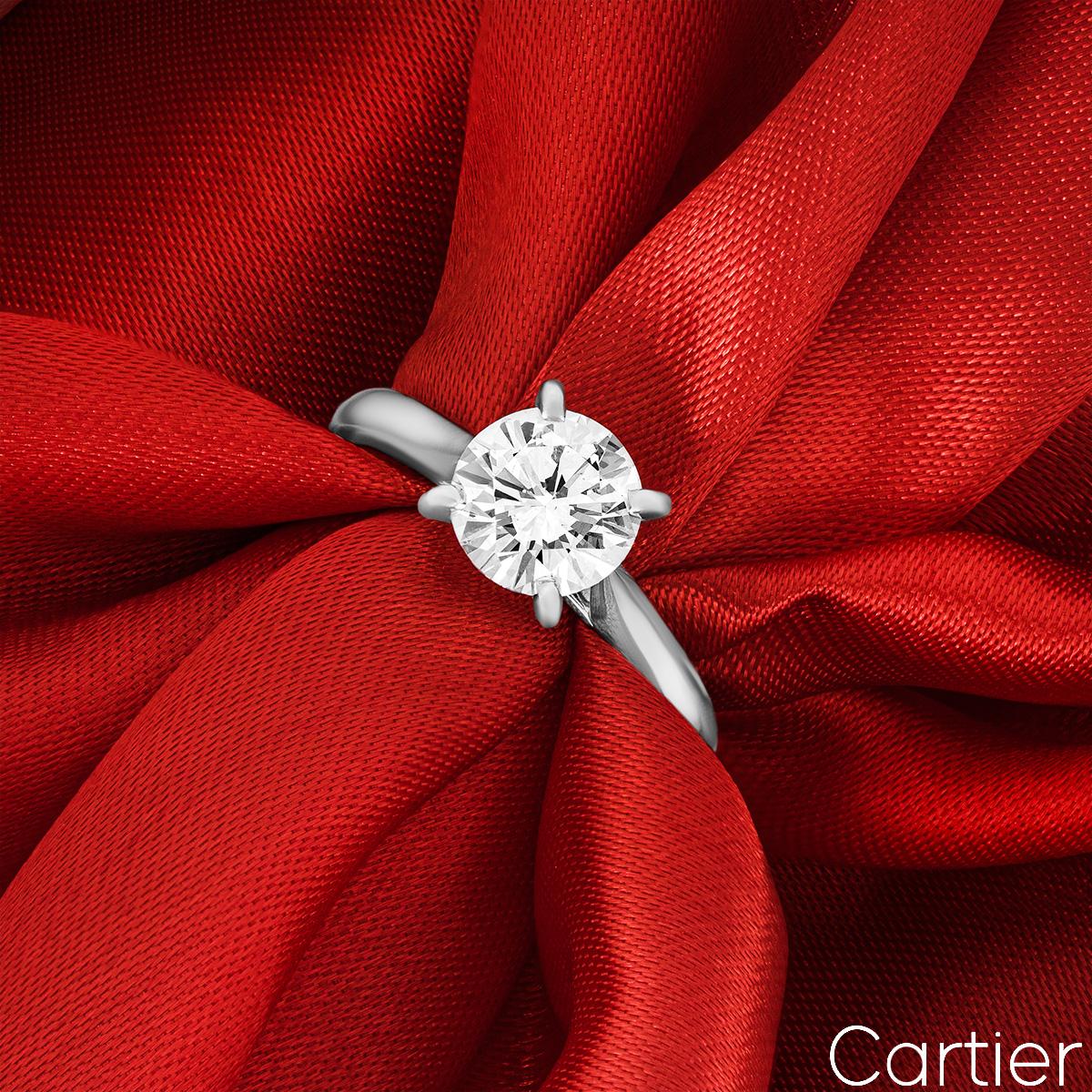 Cartier 1895 Solitaire Round Brilliant Cut Ring 1.54 Carat GIA Certified For Sale 1