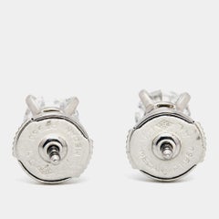 Cartier 1895 Solitare Diamonds Platinum Earrings