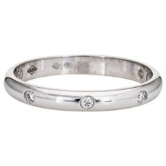 Cartier 1895 Wedding Band 3 Diamond Ring Platinum Certificate Estate